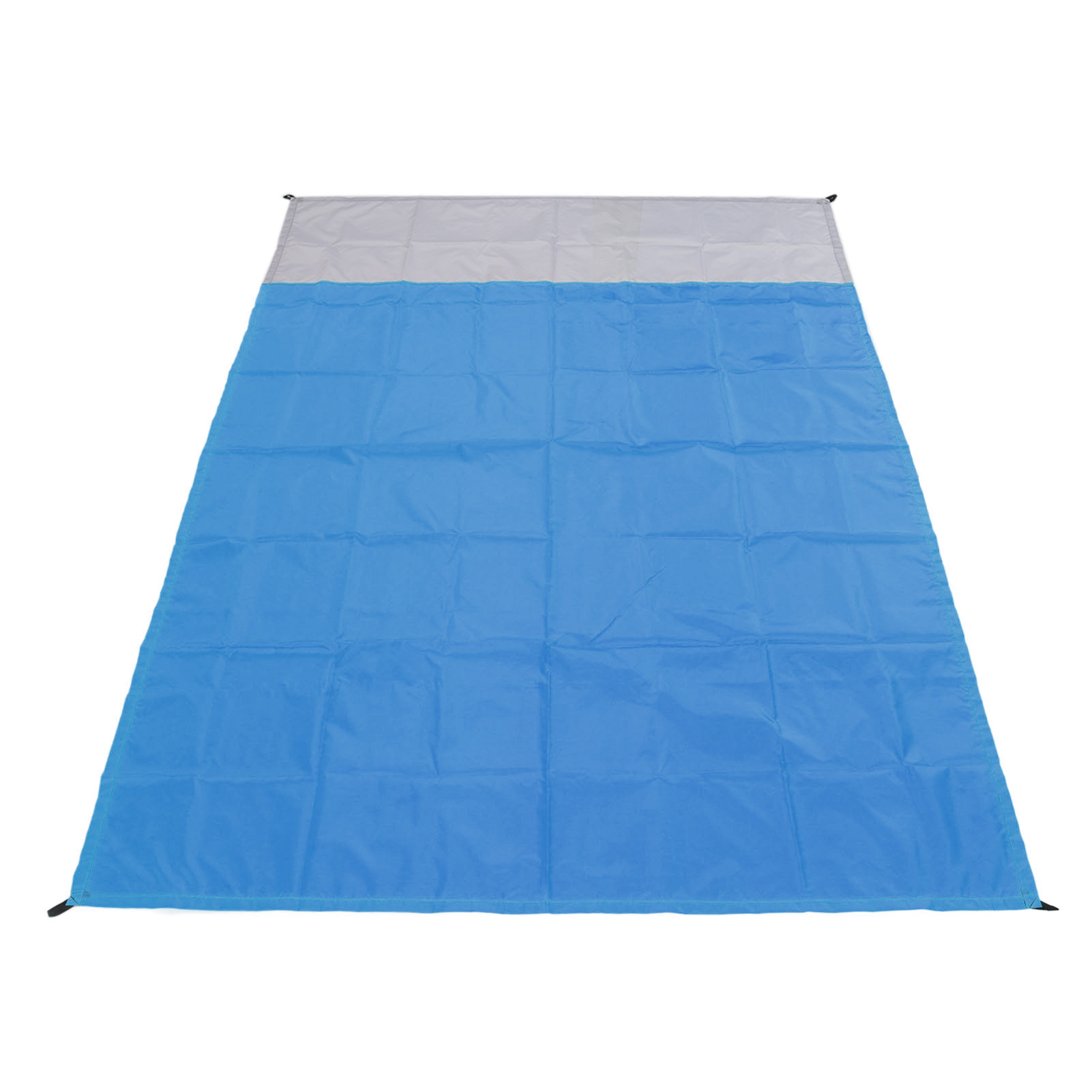 Wasserdichte Und Tragbare Stranddecke Aus Polyester, Faltbare Picknickdecke Für Camping Und Picknicks Im Freien, Dunkelblau Und Grau.