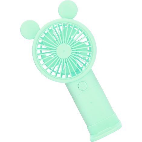 Tragbarer Kunststoffventilator, Usb-akku, Dualantrieb Mit Integriertem Lithium-akku, Mini-tischventilator Für Den Sommer, Grün