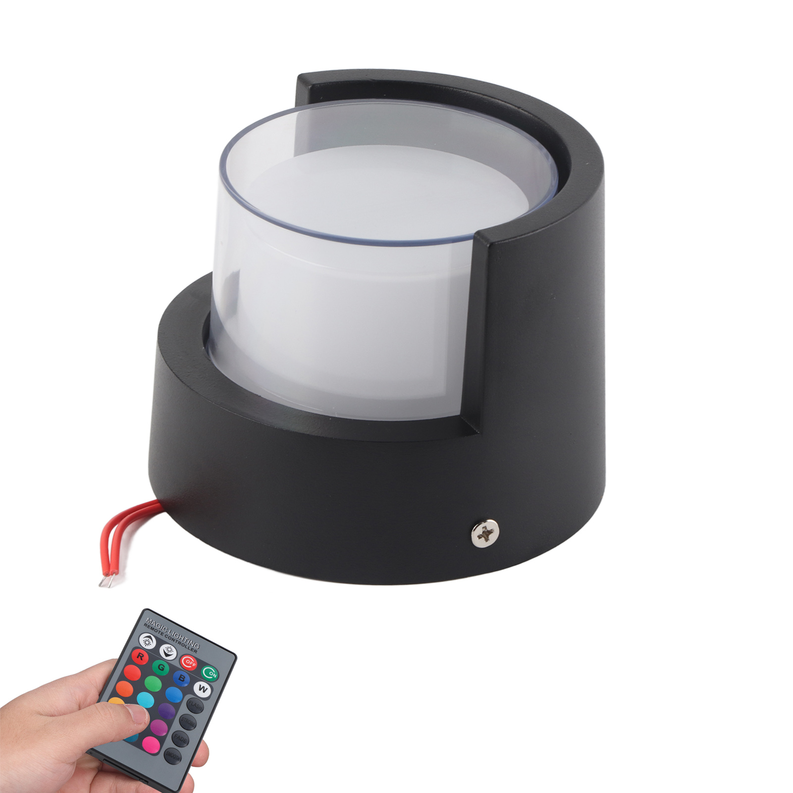 Runde Led-wandleuchte, Wasserdicht, 500 Lm, 5 W, Rgb-farblicht, Mit Fernbedienung, Für Galerien, Flure, Gänge, Ac 85–265 V