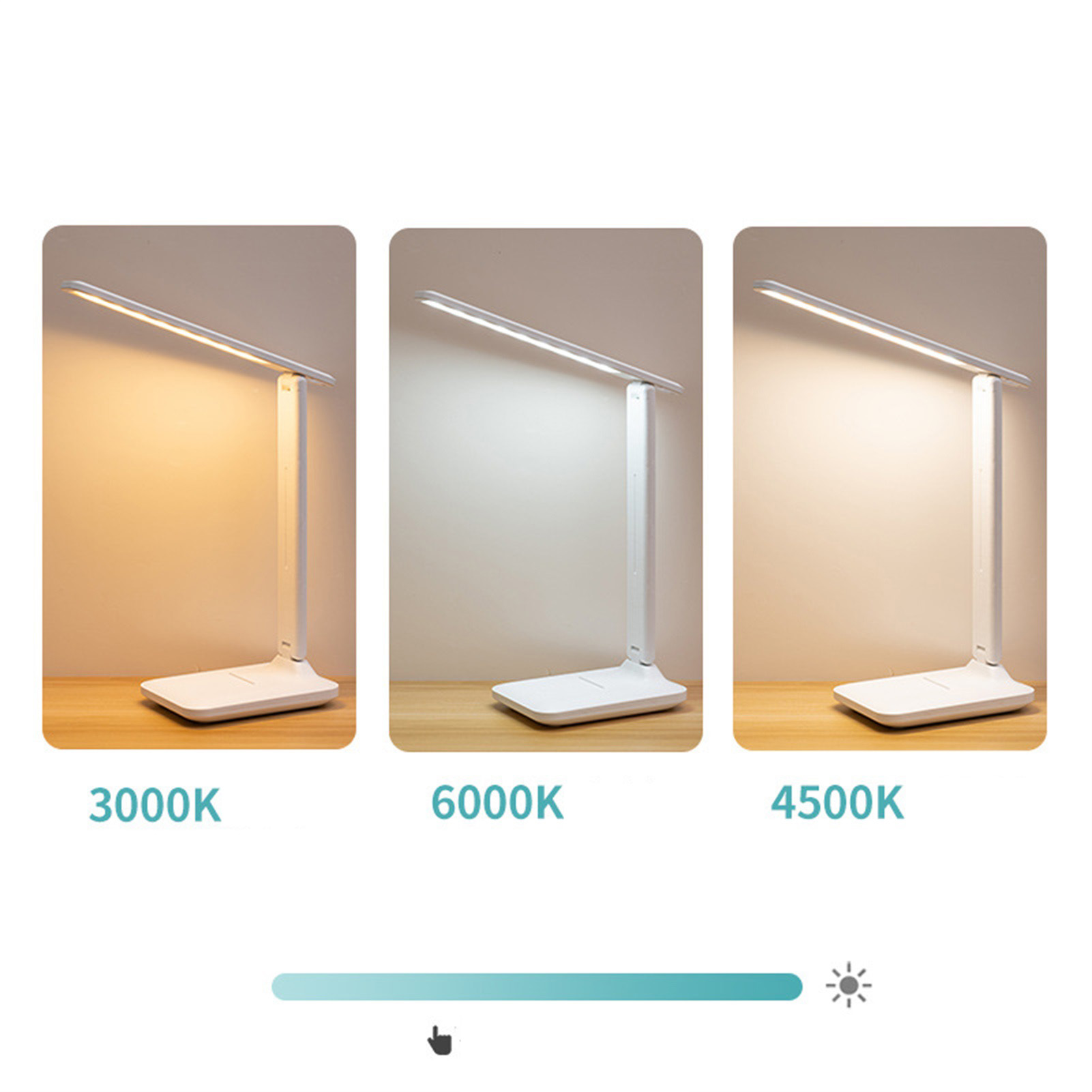 Led-tischleuchte Mit Augenschutz, Touch-dimmer, Netzstecker, Um 180° Klappbarem Ständer Und Led-schreibtischlampe Zum Lernen.