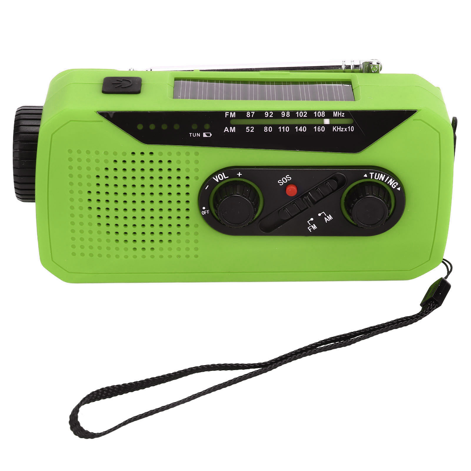 Notradio Mit Handstromerzeugung, Solarradio Mit Led-taschenlampe, 2000-mah-akku, Ideal Für Camping Und Wandern, Umweltfreundlich (eu-norm).