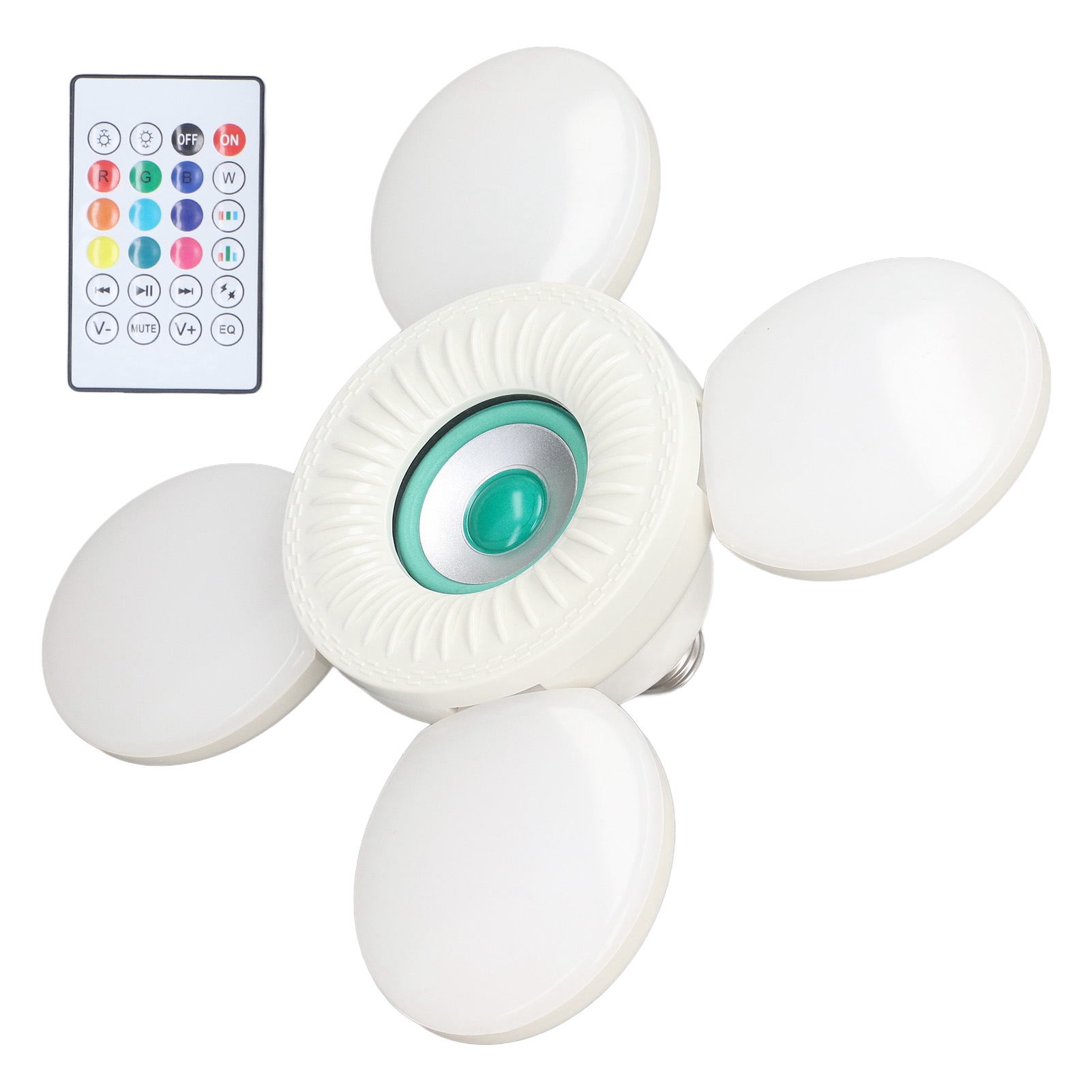 Verformbare Rgb-farblampe Mit Verstellbarem Winkel, Faltbarem Design, Fernbedienung, Lautsprecher Und Glühbirne (85–265 V).