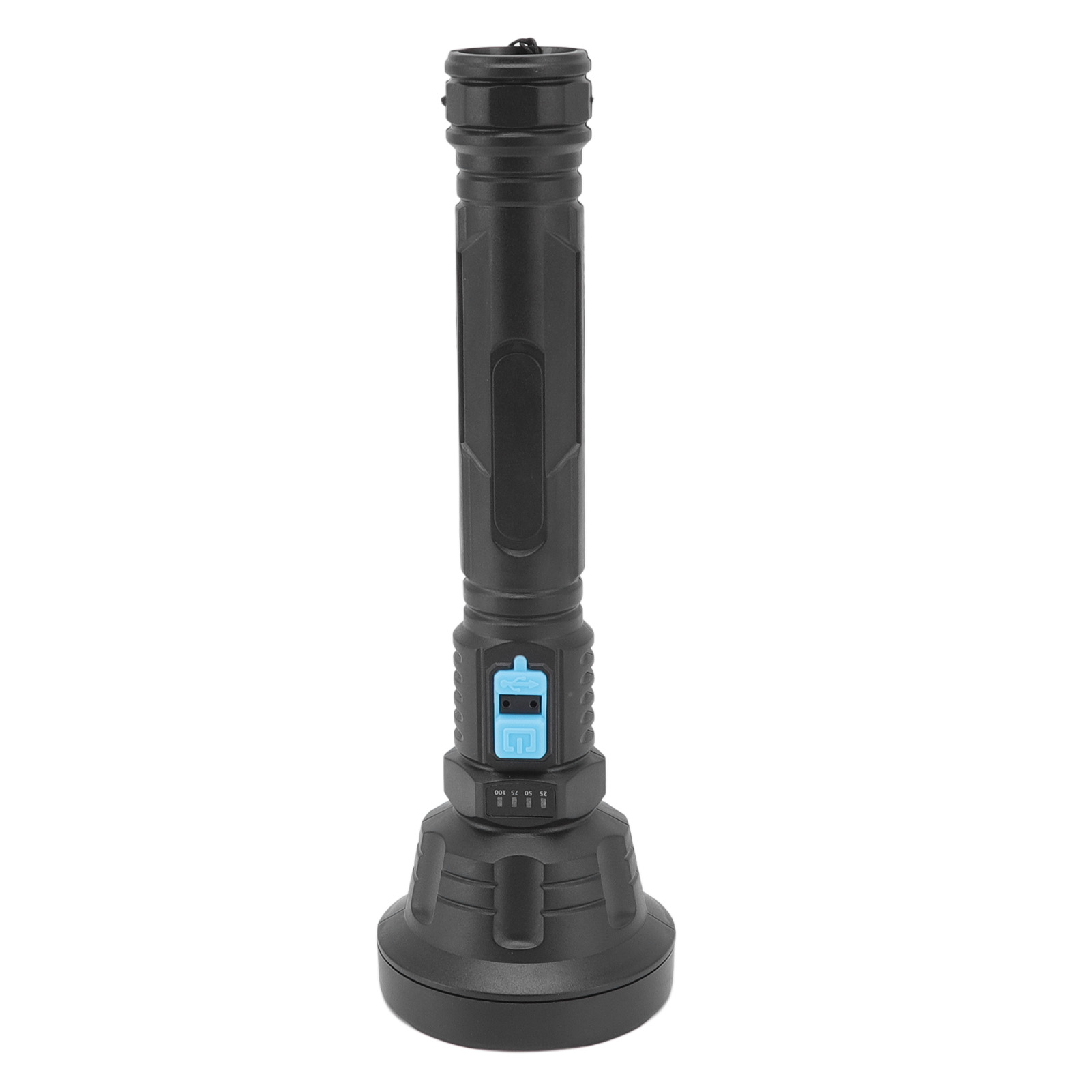 Wiederaufladbare Led-taschenlampe Über Usb, 3 Leuchtmodi, Batterieanzeige, Robustes Abs-gehäuse, Ideal Für Camping Und Nachtangeln.