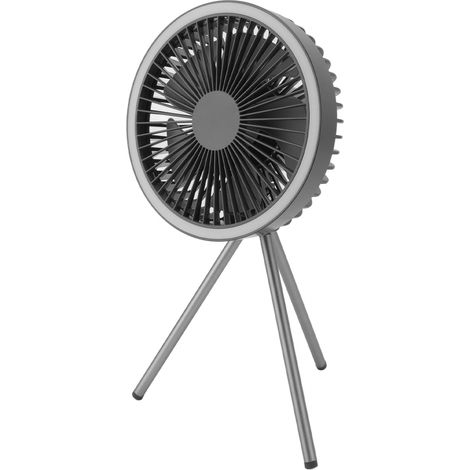 10.000 Mah Stativventilator, 3 Geschwindigkeitsstufen, Einstellbarer Timer, Tragbar, Mit Eingebautem Licht Für Camping Und Outdoor-aktivitäten (grau).