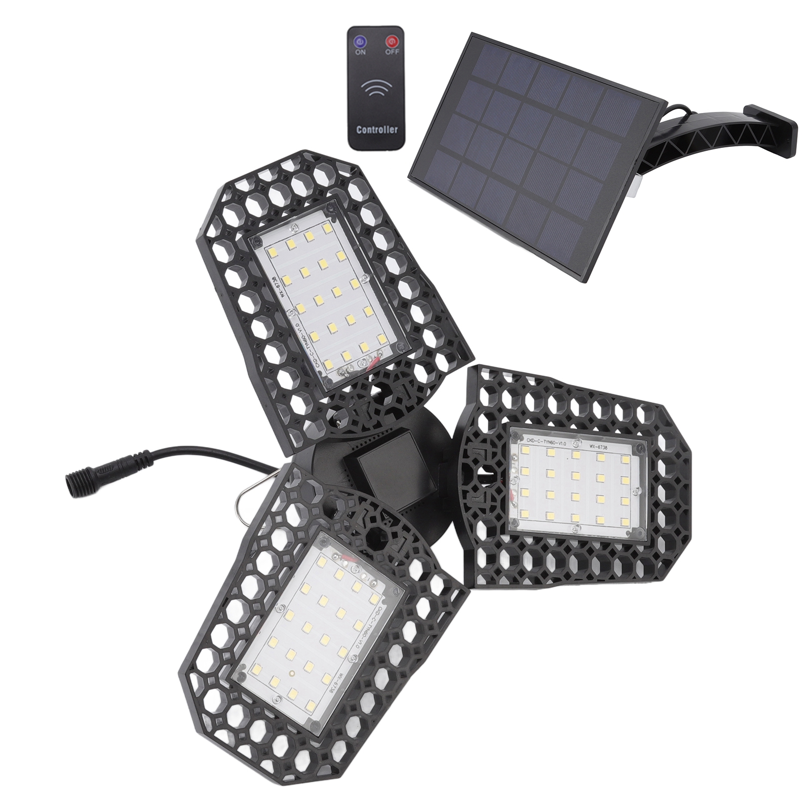 Ip65 Wasserdichte Solar-außenleuchte Mit Fernbedienung, Led Für Garten Und Hof