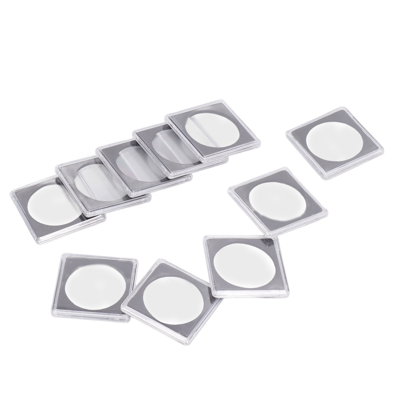 10er-pack Münzbehälter Aus Hochtransparentem, Verschleißfestem Und Umweltfreundlichem Acryl, Quadratisch, Für Münzsammlungen