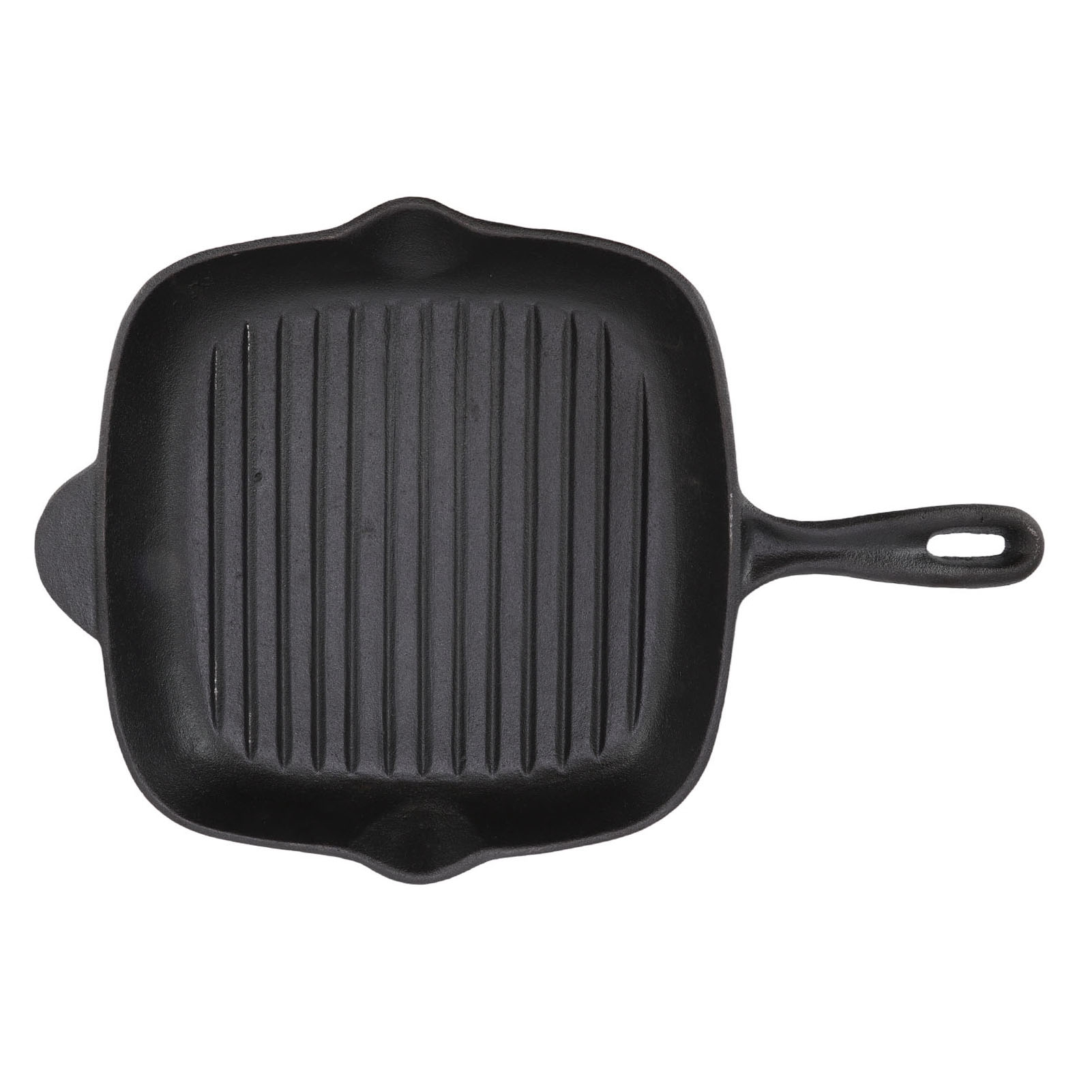 Großes Fassungsvermögen, Quadratische Grillpfanne Aus Gusseisen Mit Zwei Auslässen Für Steaks Und Speck, Ideal Für Zuhause, Camping, Notsituationen Und Restaurants (26 Cm).