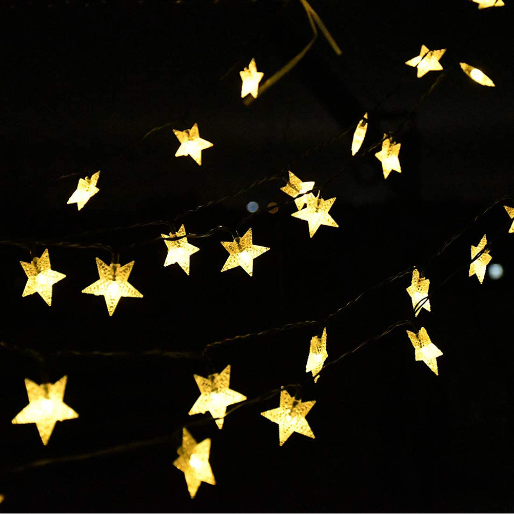 Sternförmige Solar-lichterketten Für Den Außenbereich, Funkelnde Lichterketten Für Garten, Rasen, Terrasse, Landschaftsgestaltung, Weihnachts- Und Festtagsdekorationen