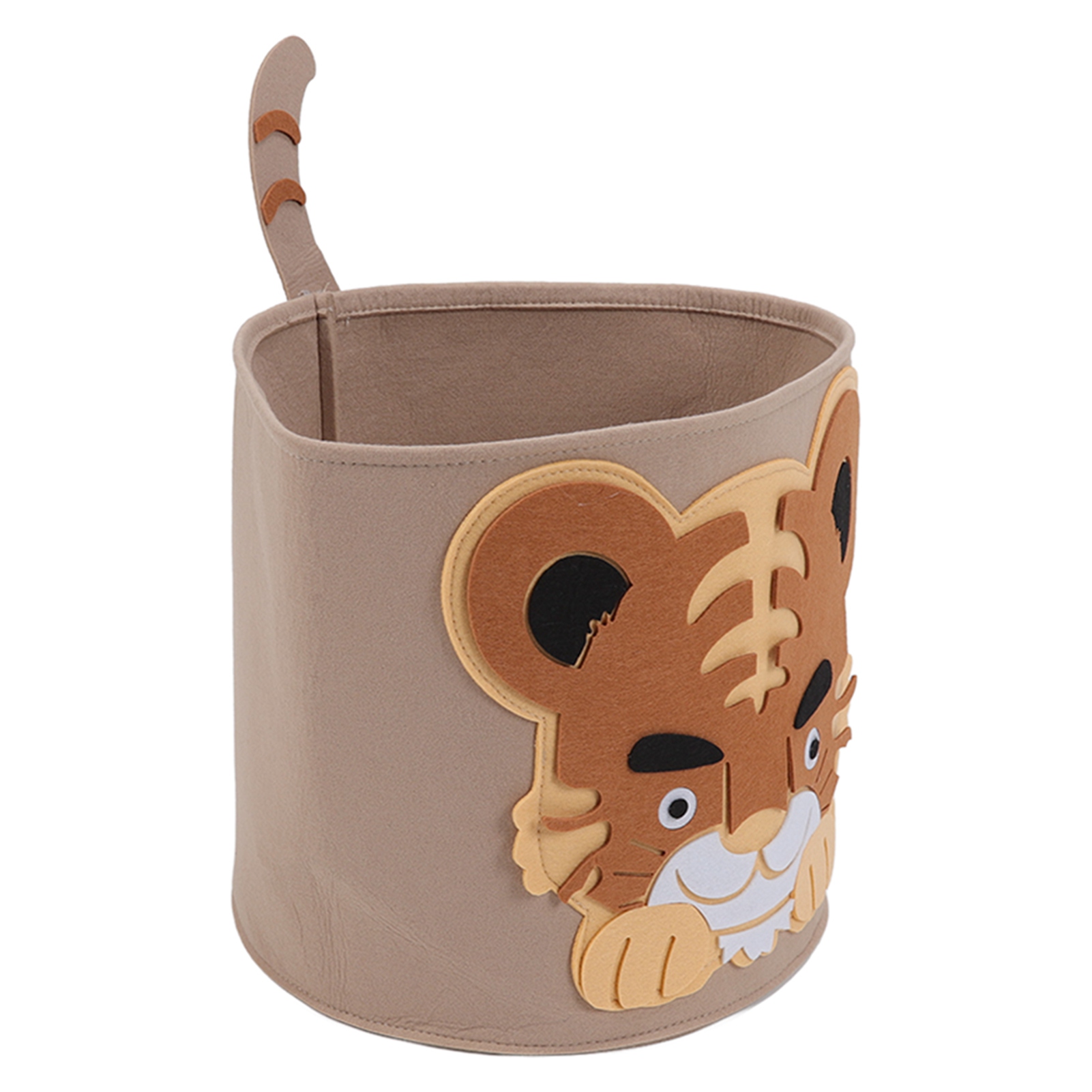 Dicker Wäschekorb Aus Baumwolle Mit Tiermotiv, Aufbewahrungskorb Für Schmutzwäsche Und Kinderspielzeug, 30 X 27 Cm, Tiger