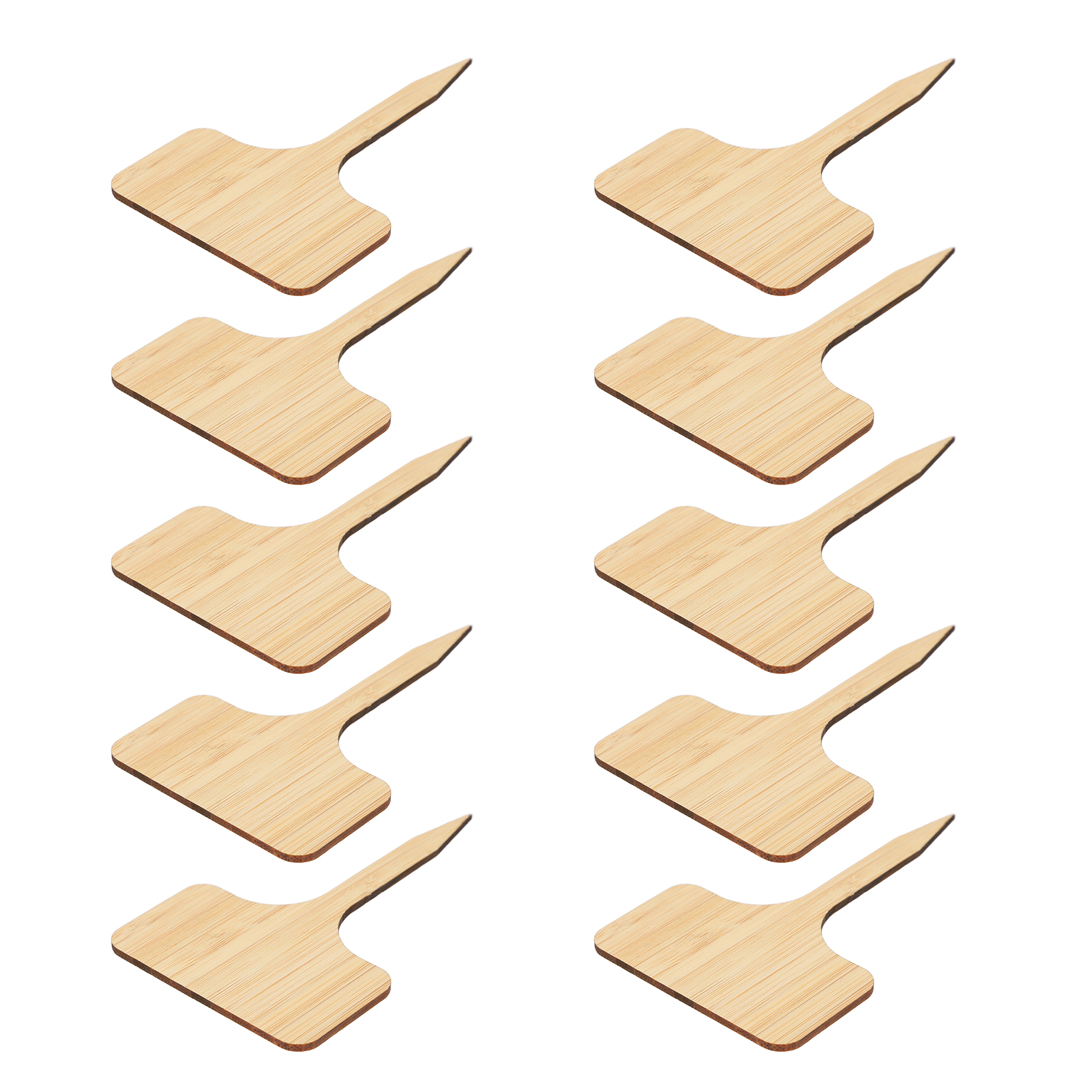 10 Pflanzenetiketten Aus Bambus, Leicht Zu Beschriften, 3 Mm Dick, Dekorative Gartenstecker In T-form
