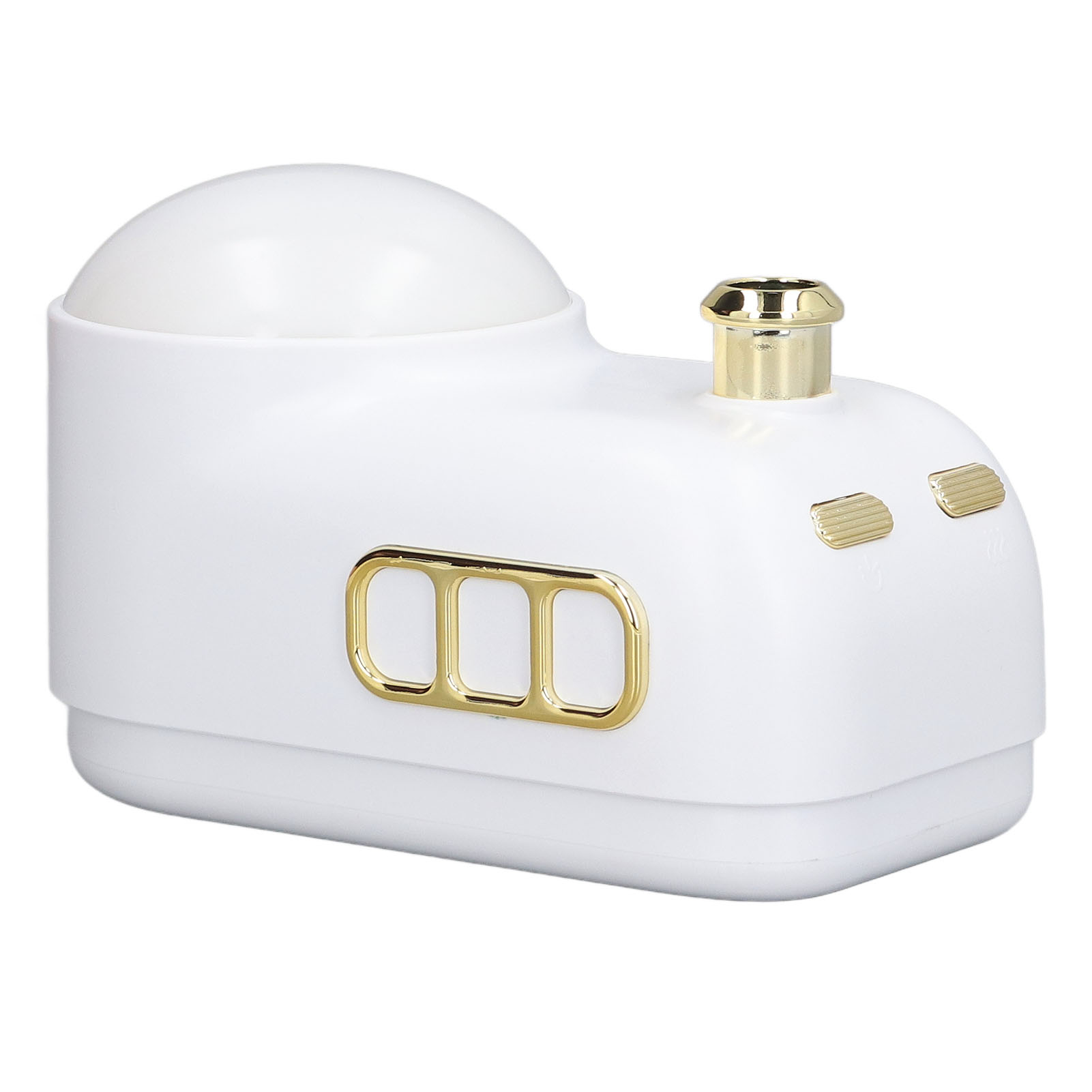 Weißer, Tragbarer Usb-luftbefeuchter Mit 3-stufigem Nachtlicht Im Retro-stil Und 2 Vernebelungsmodi. Ideal Für Den Heimgebrauch.