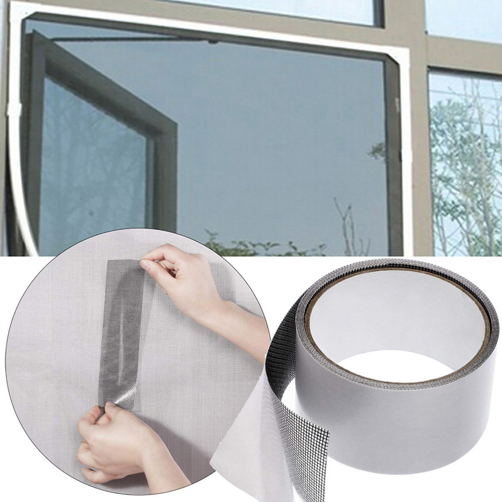 Starkes Und Atmungsaktives Fiberglas-moskitonetz-reparaturband, Schwarz, Für Fenster, Türen Und Zelte.