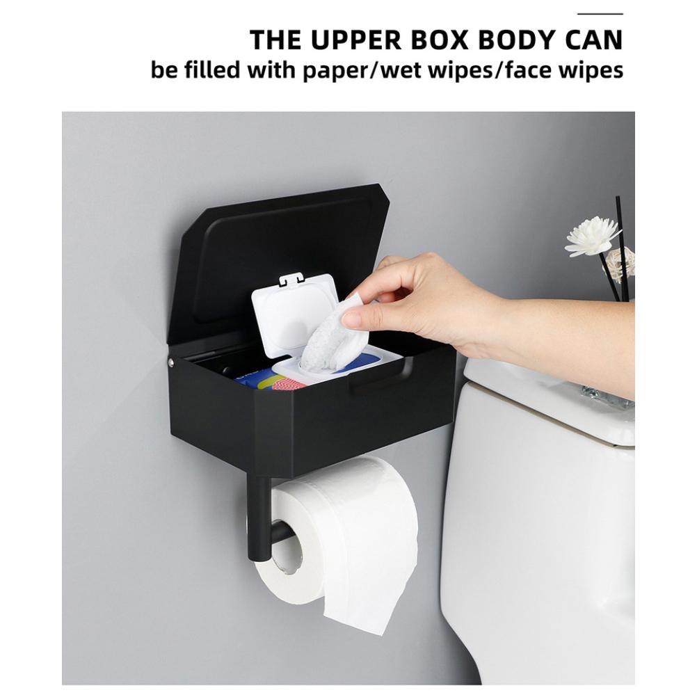 Toilettenpapierhalter Mit Spender Für Einwegtücher, Edelstahl, Wandmontage Mit Ablage.