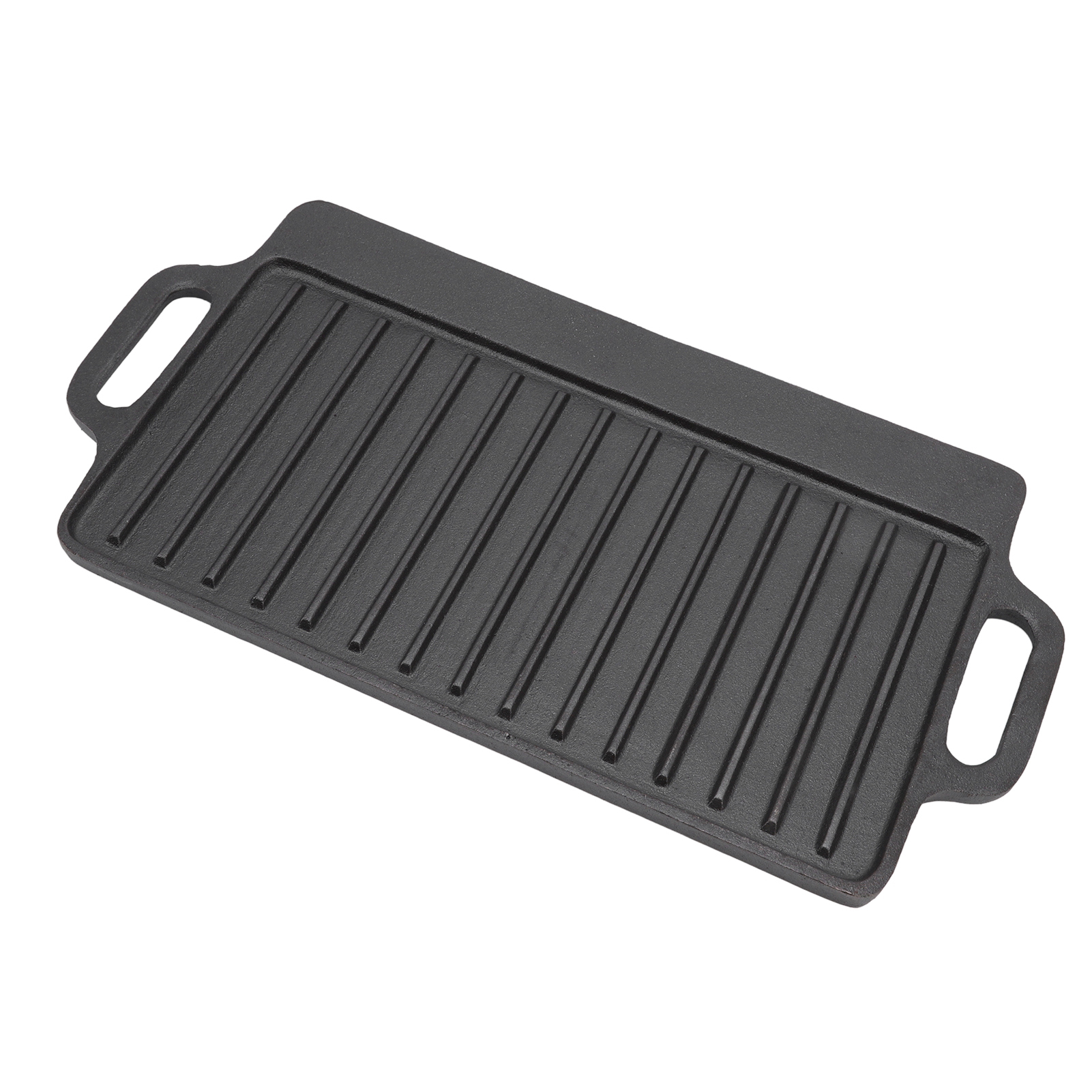 Dicke Teppanyaki-grillplatte Aus Gusseisen, Rechteckig, Doppelseitig, 40 X 20 Cm
