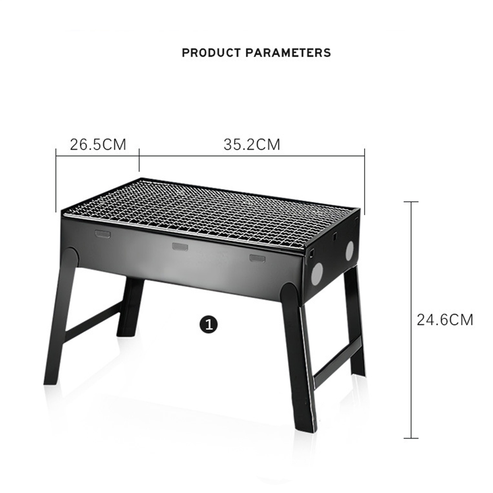 Multifunktionaler, Tragbarer, Rauchfreier Holzkohlegrill, Faltbar, Ideal Für Camping, Wandern, Picknicks Und Reisen (ca. 35,2 X 26,5 X 24,6 Cm / 13,9 X 10,4 X 9,7 Zoll)