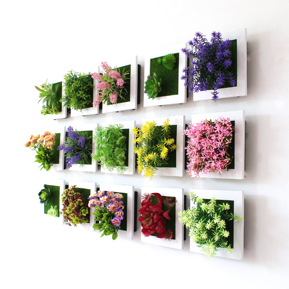 3d-stereo-wandbilderrahmen In Pflanzenform Mit Dekorativen Blumen 50a