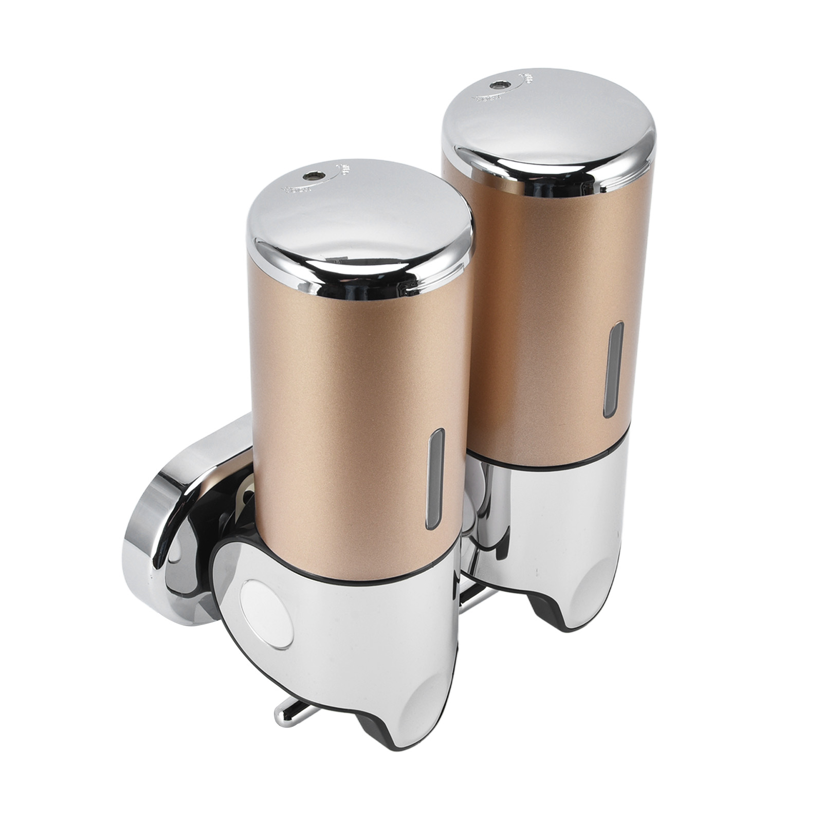 Wandmontierter Seifen- Und Duschspender Mit Doppelpumpe, 2 Separaten Fächern, Wiederverwendbar Und Platzsparend, Shampoo- Und Conditioner-spender, 9506g Gold, 1000 Ml
