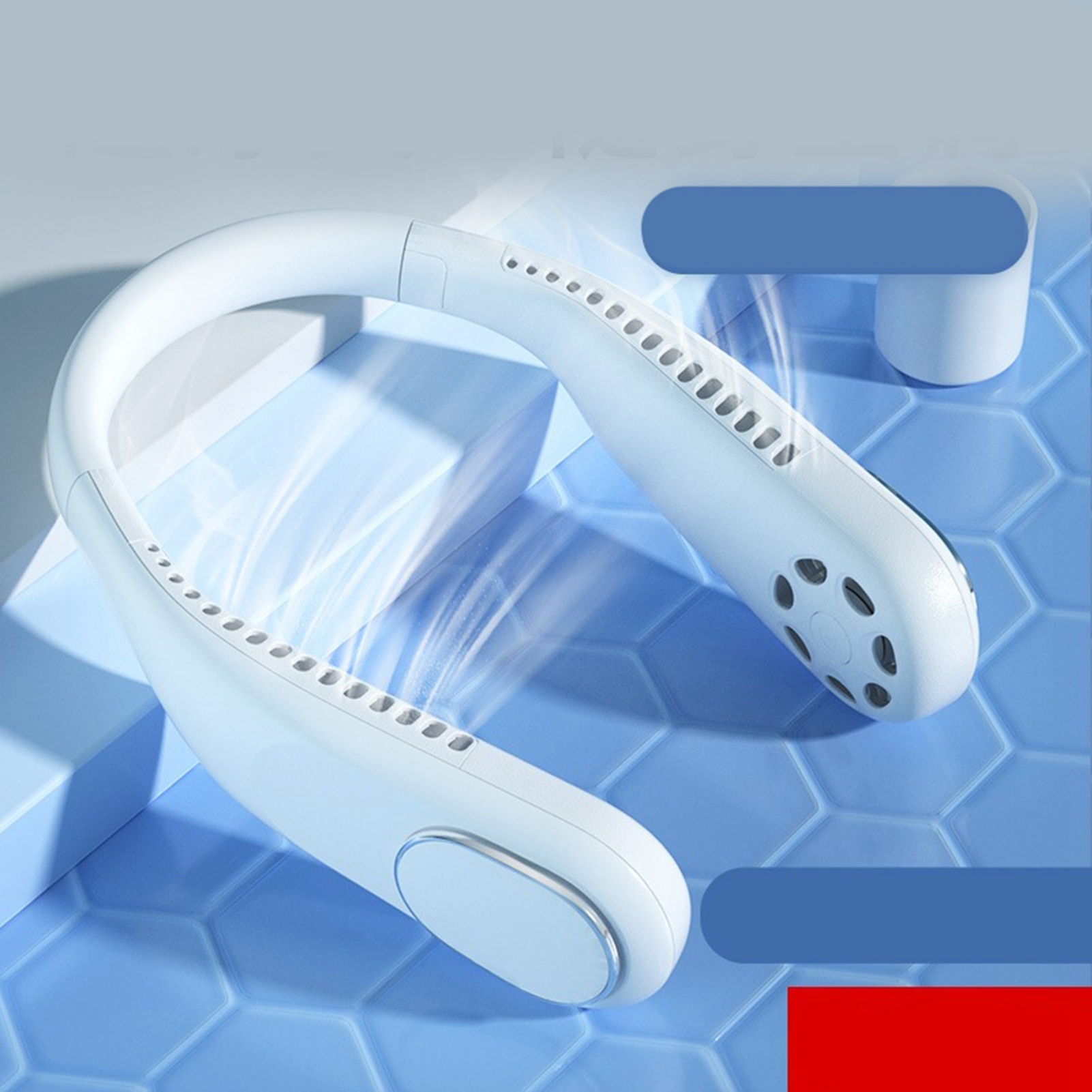 Usb-nackenventilator Mit 3 Geschwindigkeitsstufen, Leise, Wiederaufladbar, Ohne Rotorblätter, Lange Akkulaufzeit, Tragbar, Ideal Zum Einkaufen, Reisen Und Für Outdoor-aktivitäten, Cremeweiß
