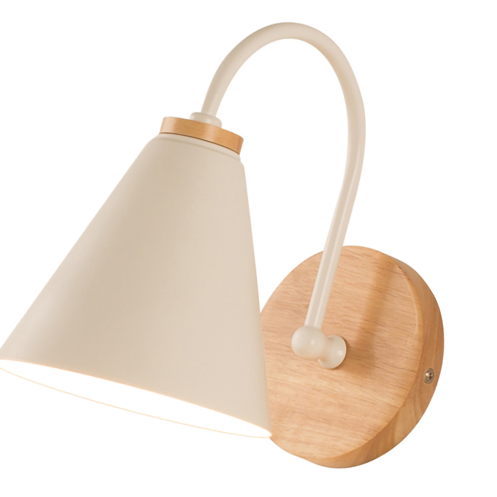 Gebogene Wandleuchte, Schlicht Und Rostfrei, Ideal Für Wohnzimmer, Flur, Büro, Schlafzimmer Oder Als Dekorative Nachttischlampe (ohne Leuchtmittel), Weiß.