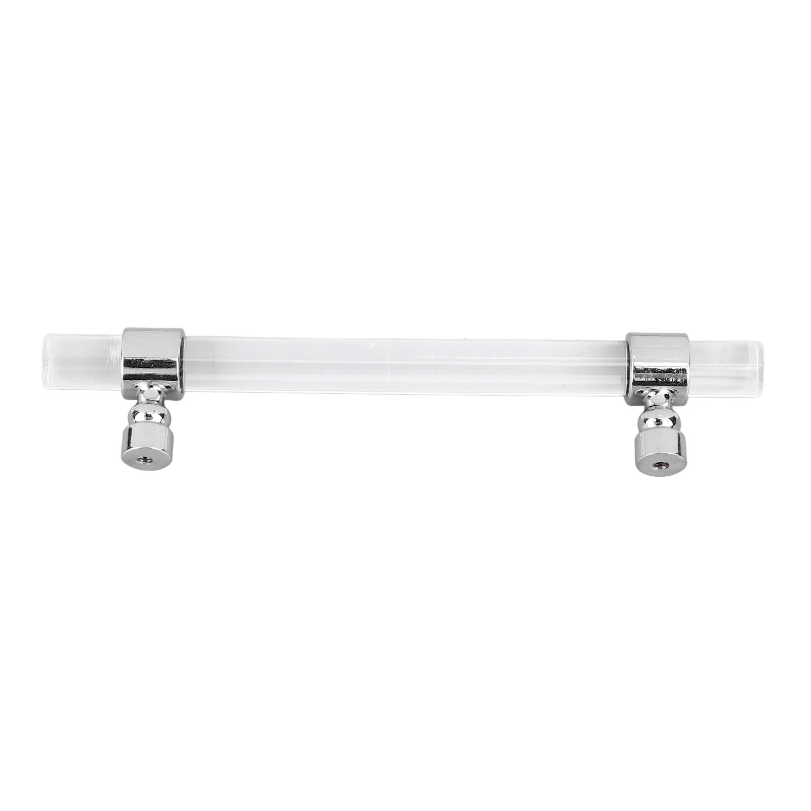 Transparenter Acrylgriff Aus Kristallglas, Einfach Zu Montieren, Für Schränke, Schubladen Und Kommoden, Lochabstand 96 Mm, Glänzend Silberfarben, Artikelnummer B01277s