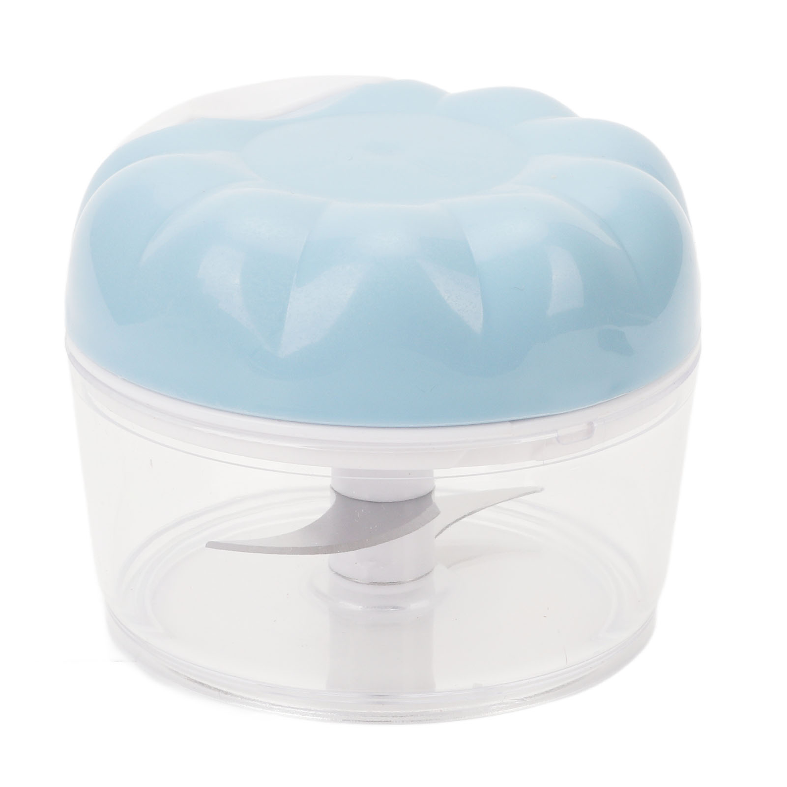 Mini-knoblauchschneider, Manuell, Sicher Und Multifunktional, Transparent, Mit Kordelzug, Blau.