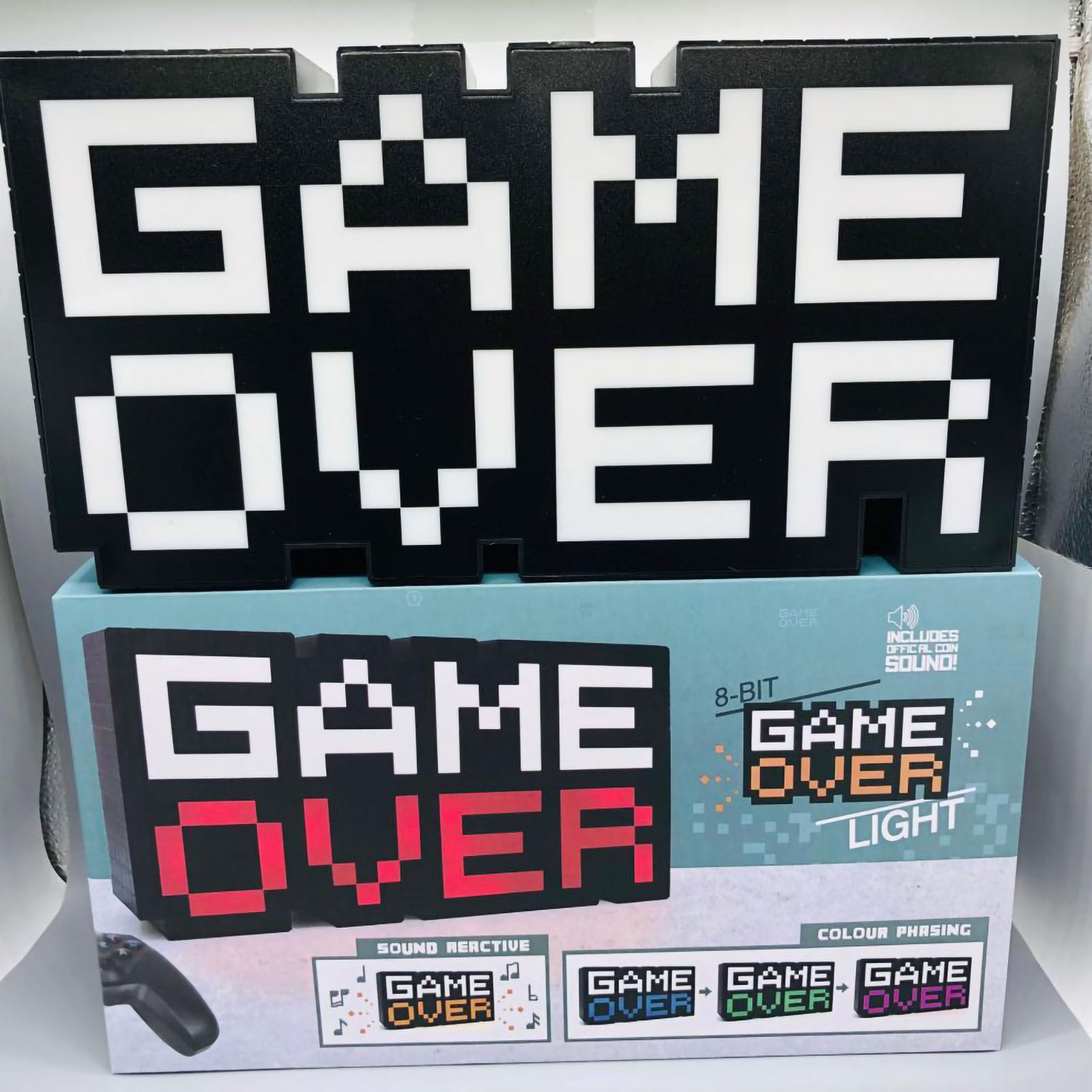 Phonation Leuchtlampe Für Videospiele, "game Over"-symbol, Kleine Farbige Lampe, Wiederaufladbar Über Usb.