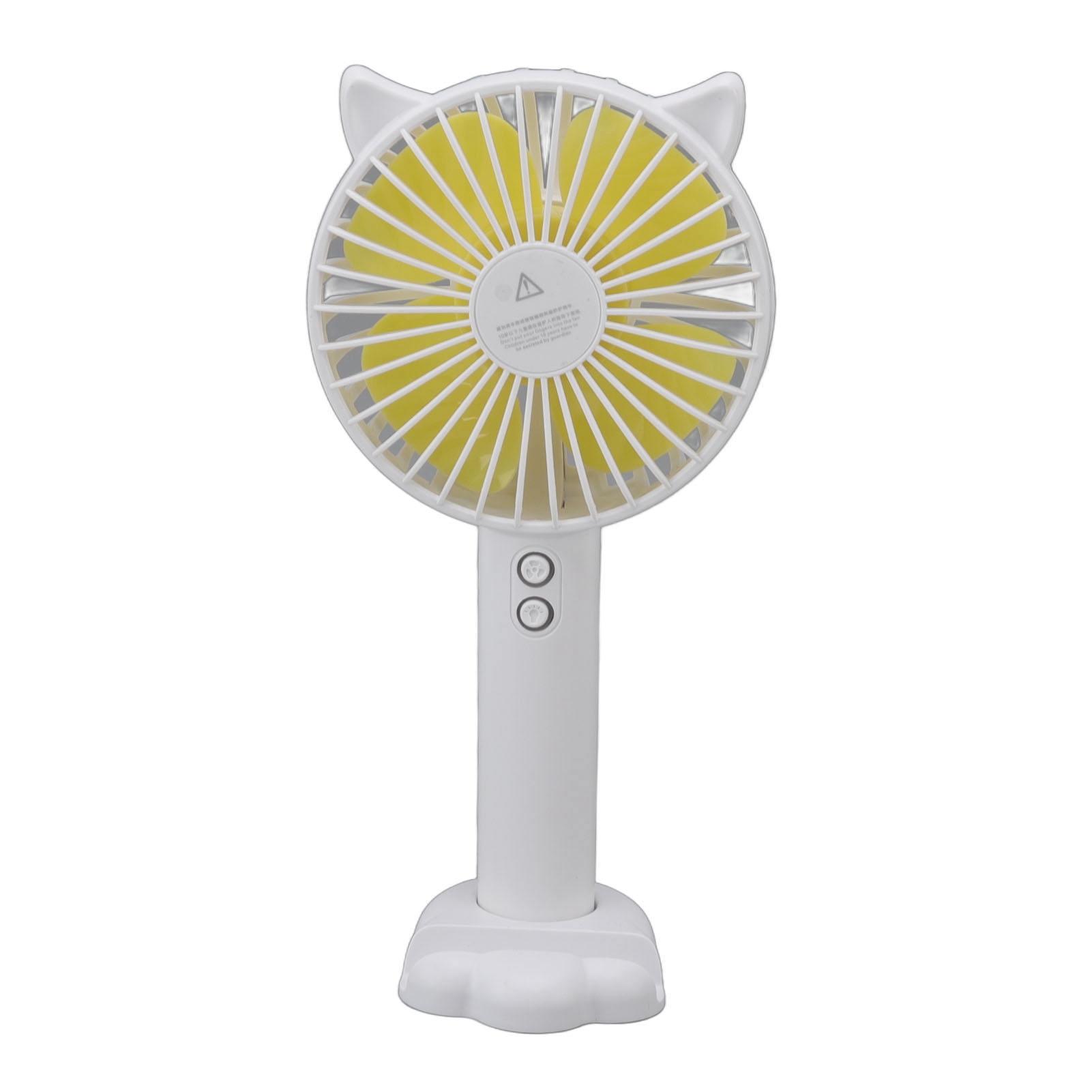 Tragbarer, Wiederaufladbarer Usb-ventilator, Niedlich, 3 Geschwindigkeitsstufen, Aus Abs Und Pc, Batteriebetrieben, Ideal Für Reisen (weiß).