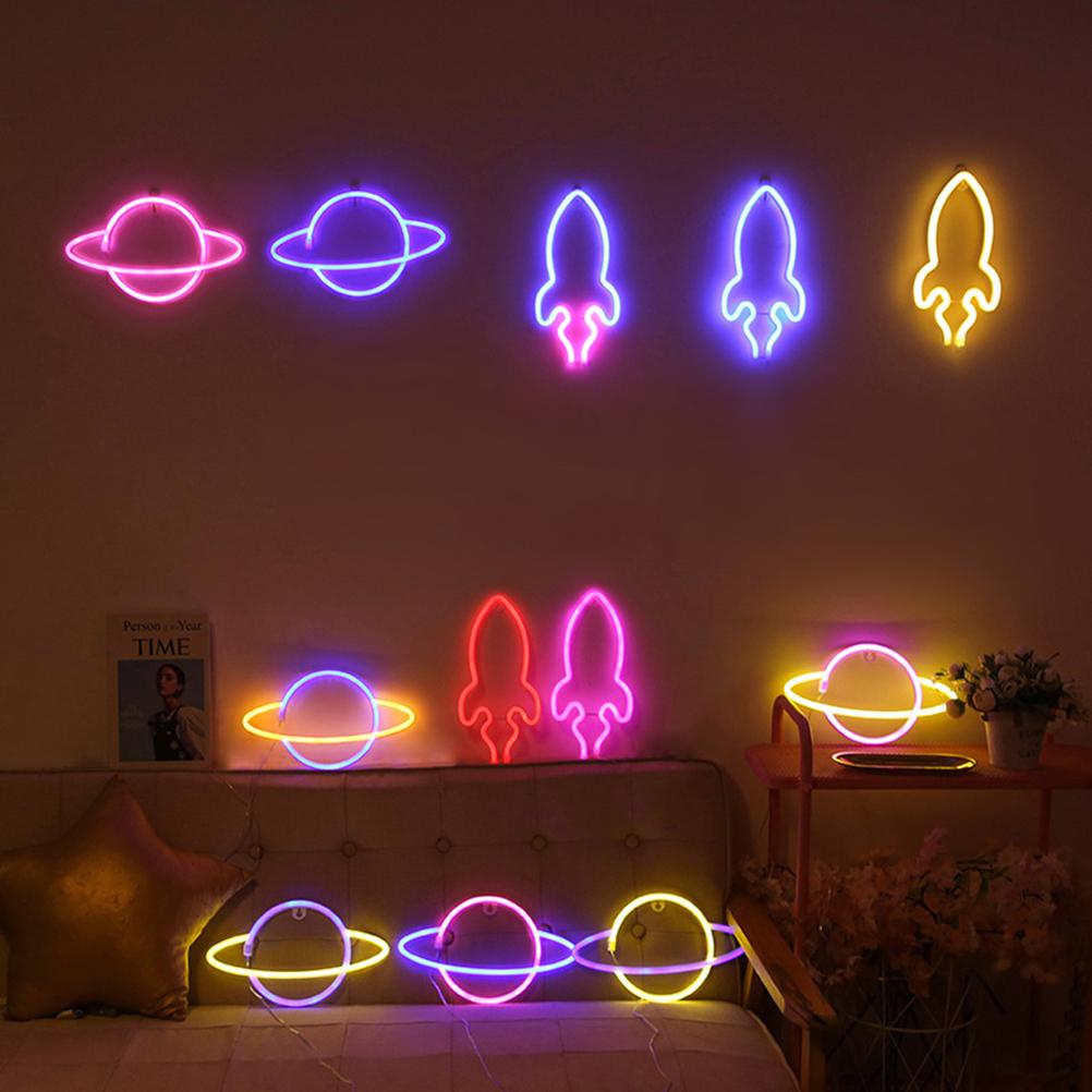 Led-planeten-neonlicht, Usb- Oder Batteriebetrieben, Neon-blitzlicht Für Zuhause, Schlafzimmer, Wanddekoration, Partydekoration