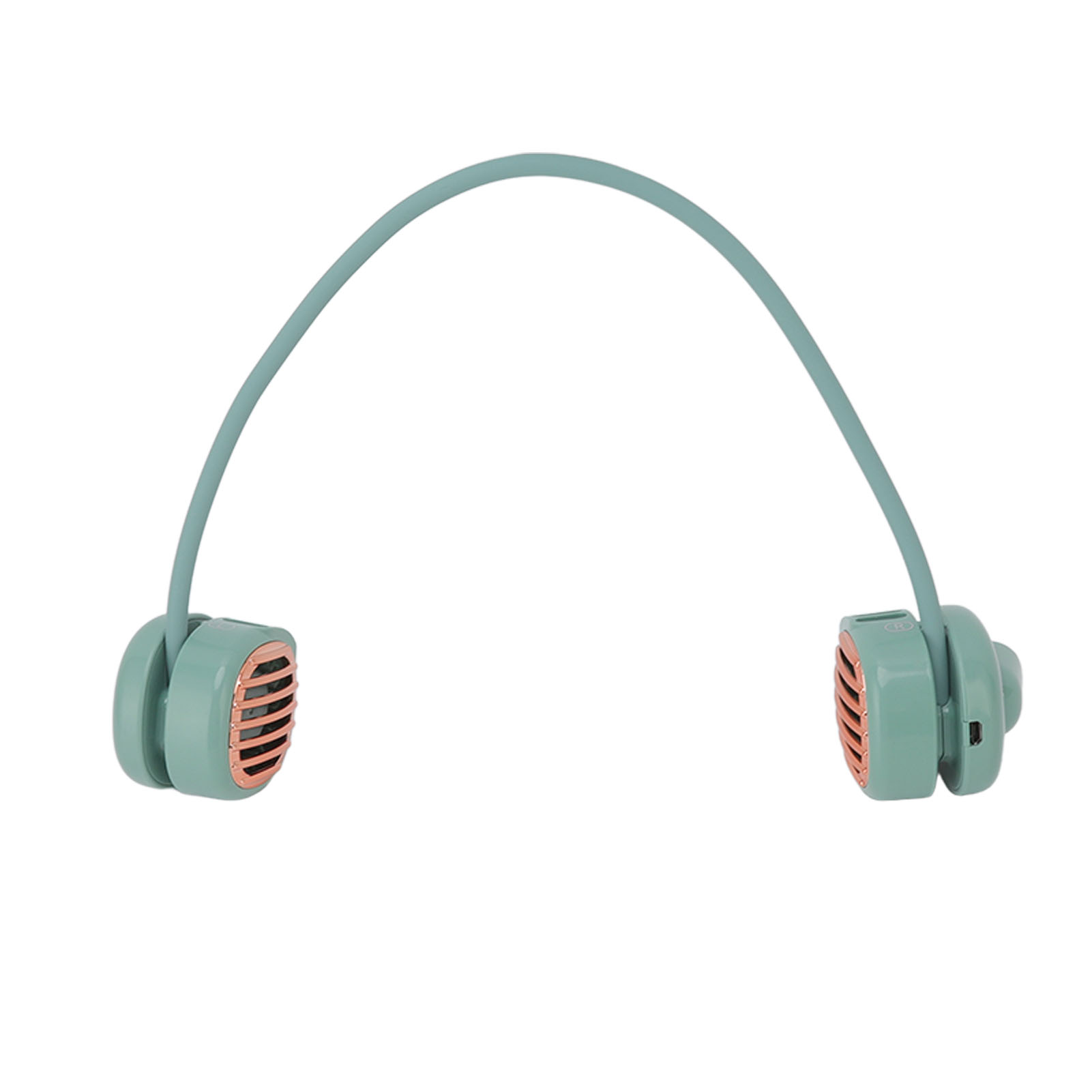 Wiederaufladbarer Nackenventilator Über Usb, Doppelventilator, Freihändig, Ultraschneller Luftstrom, Leicht, Faltbar Und Tragbar, Ideal Für Reisen, Shopping Und Outdoor-aktivitäten (grün).
