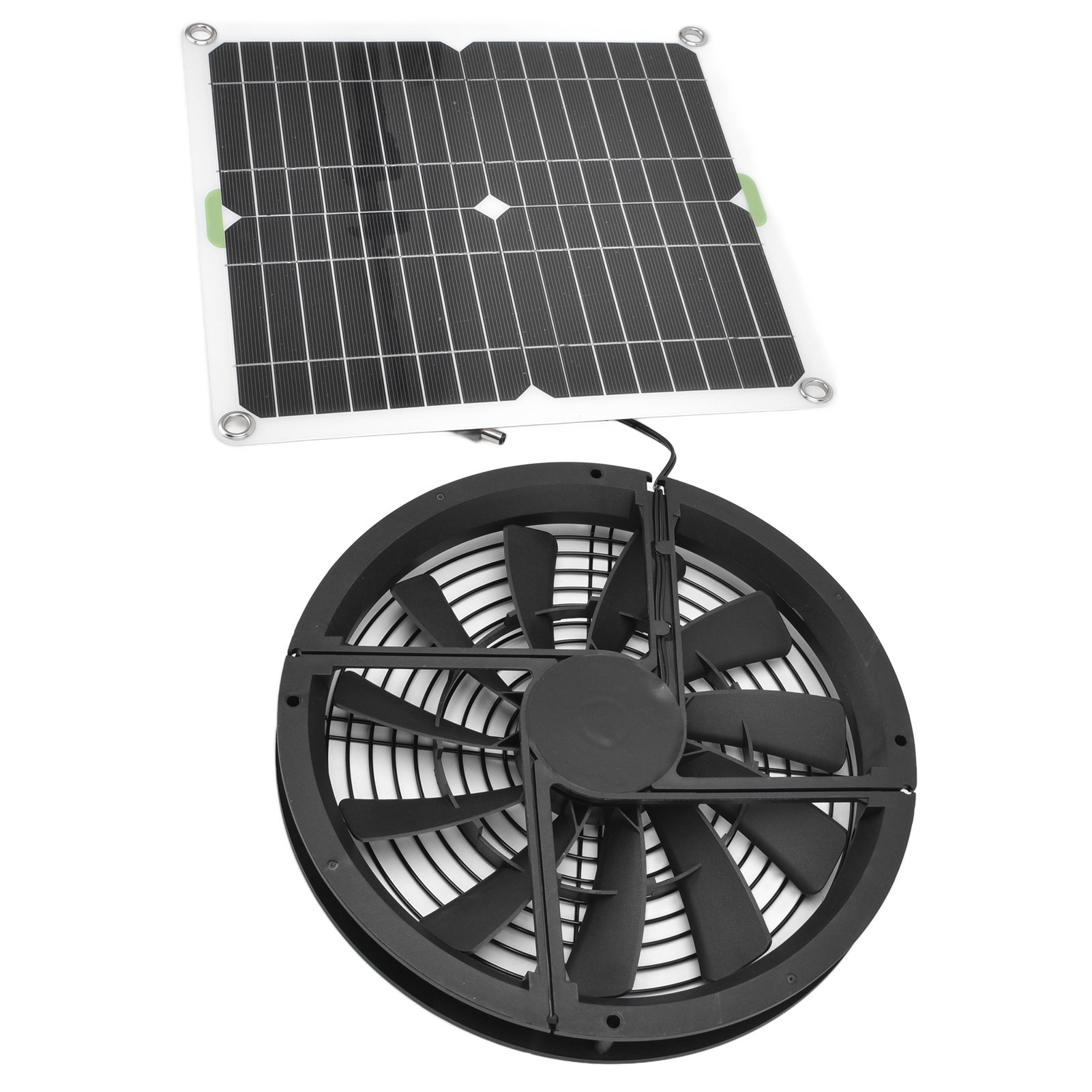 Solarpanel-lüfterset 10 Zoll 100 W Wasserdichtes Solarpanel Runder Belüftungsgehäuse-abluftventilator Für Hühnerstall Gewächshaus Schuppen