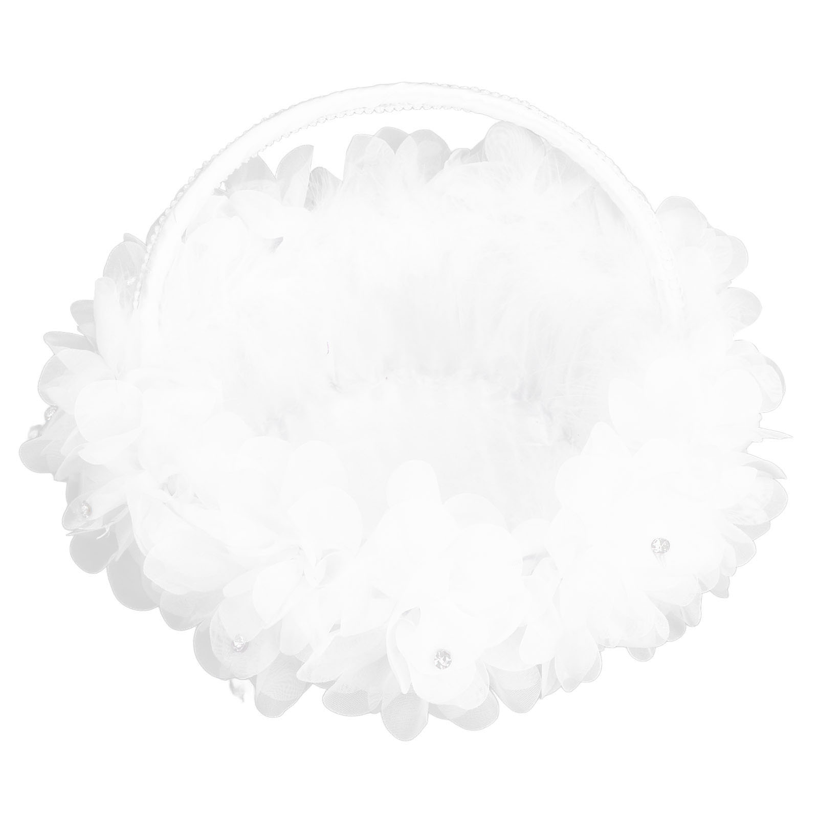 Blumenmädchenkorb Für Hochzeiten, Künstliche Straußenfedern, Spitze, Blütenblätter, Western-hochzeitsblumenkörbe Für Hochzeitsfeier-fotografie-requisiten
