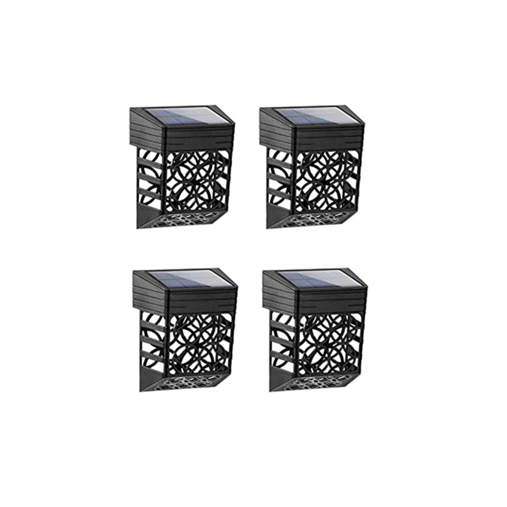 Set Mit 4 Solar-zaunleuchten Für Den Außenbereich, Ip54 Wasserdicht, Für Garten, Terrasse Und Treppe.