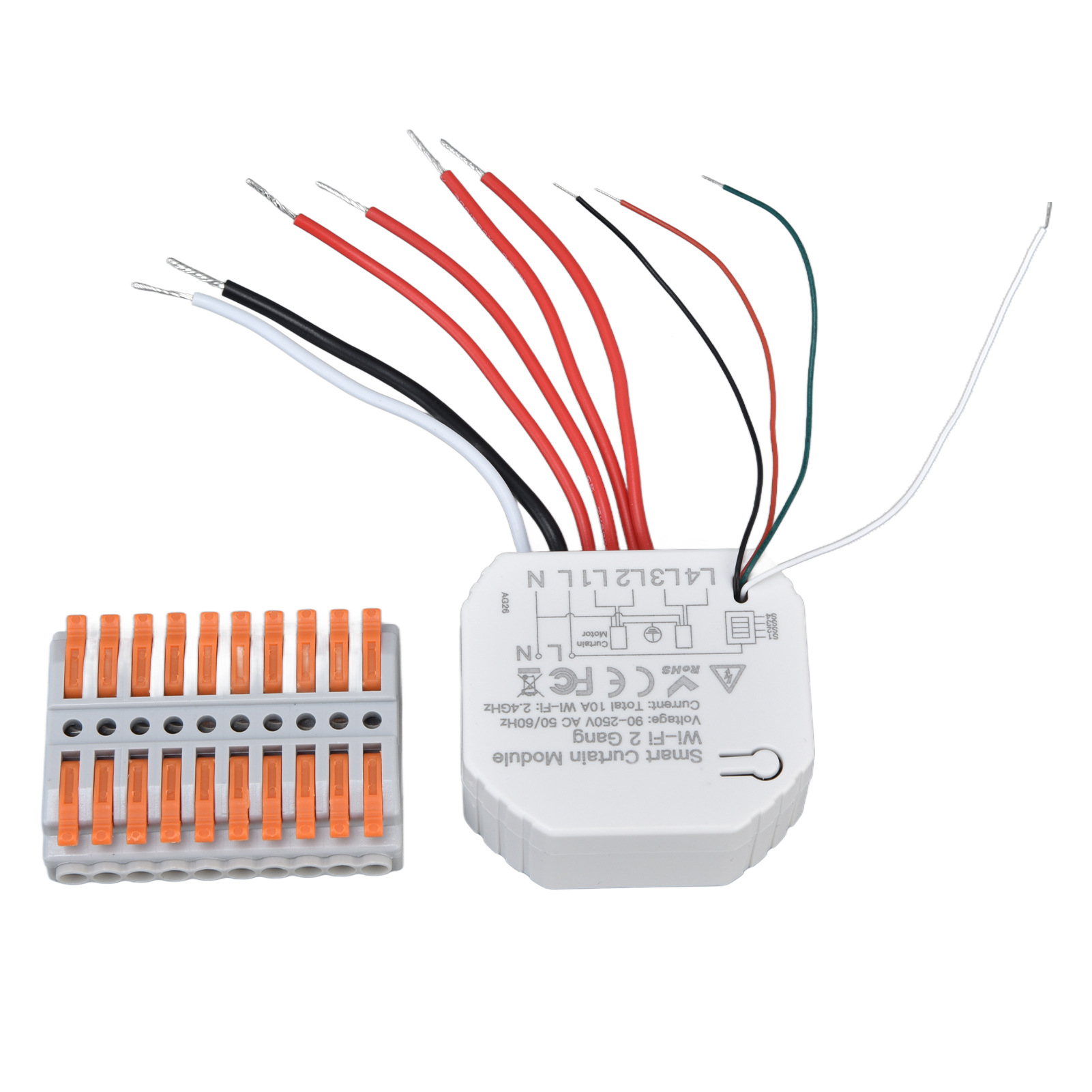 Intelligentes Vorhangschaltermodul Mit 2-wege-wlan-vorhangöffner, App-fernsteuerung Und Zeitschaltuhr Für Intelligente Geräte (90–250 V).