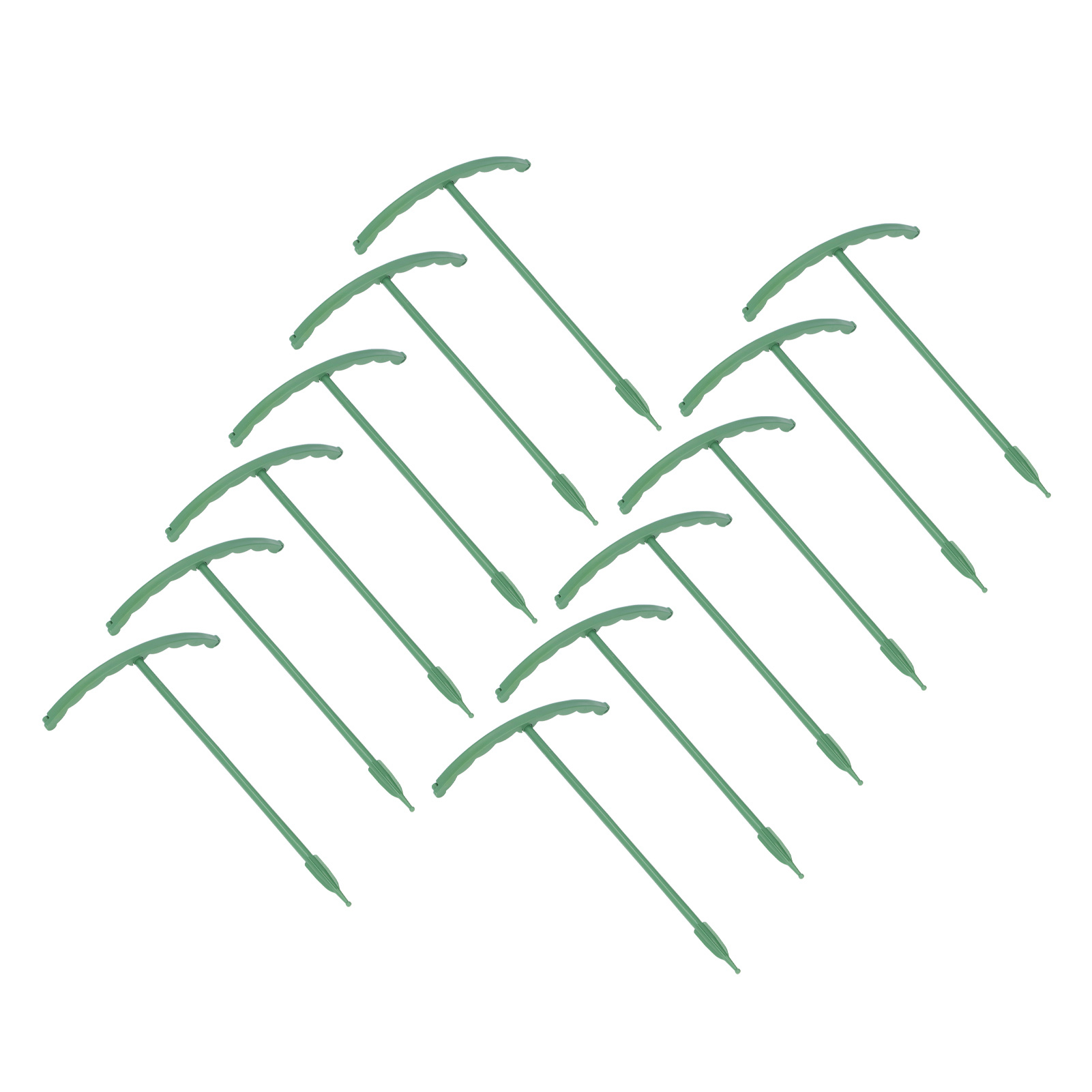 12er-set Pflanzenstützstäbe Mit Halbrundem Stützring, Kunststoff-gartenwerkzeug Für Blumentöpfe Und Gemüse