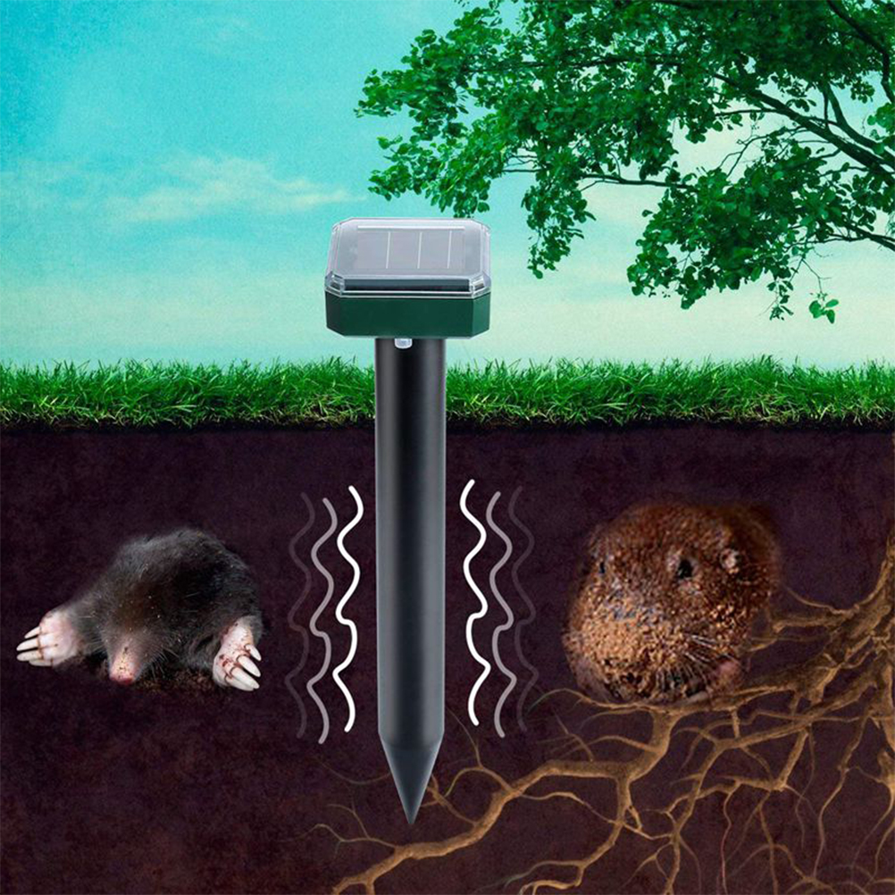 Set Mit 4 Solarbetriebenen Ultraschall-abwehrgeräten Gegen Maulwürfe, Schlangen, Mäuse Und Andere Schädliche Nagetiere, Für Garten Und Terrasse, Gegen Mücken, Schlangen Und Vögel.