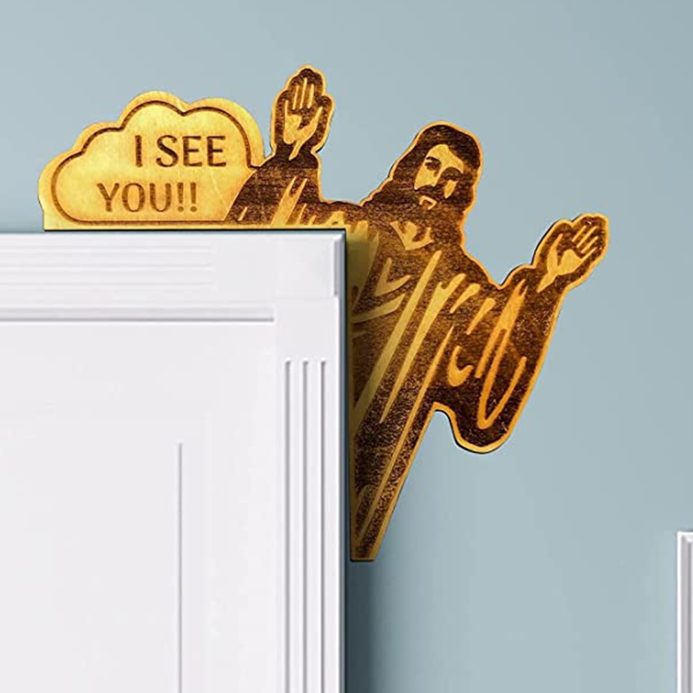 Set Aus 2 Dekorativen Türeckenschildern Aus Holz Mit Der Aufschrift „jesus, Ich Sehe Dich“, Für Die Linke Und Rechte Tür.