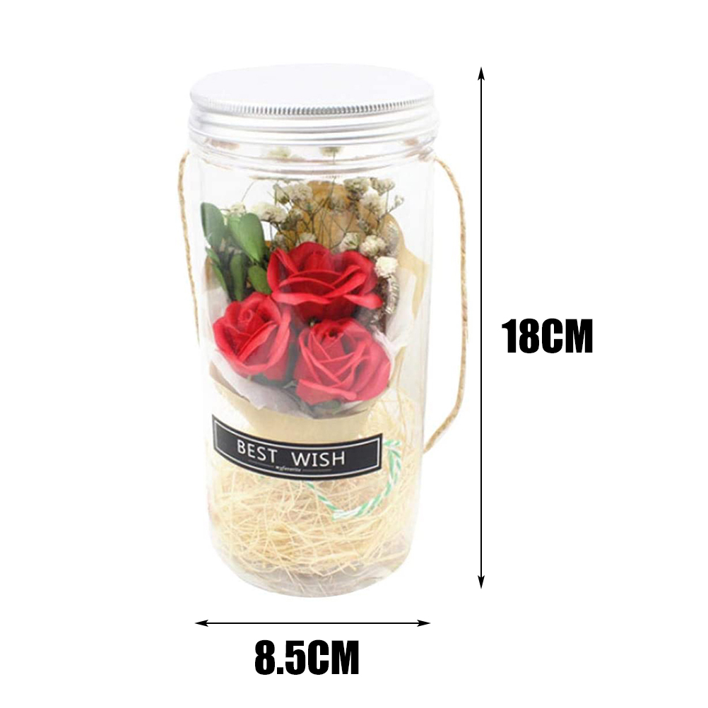 Handgemachte Seife, Rosenstrauß, Led-lichterkette In Einer Flasche Mit Aufhängeschnur – Das Ideale Geschenk Zum Valentinstag, Zur Hochzeit, Zum Geburtstag Oder Zu Jedem Anderen Anlass.