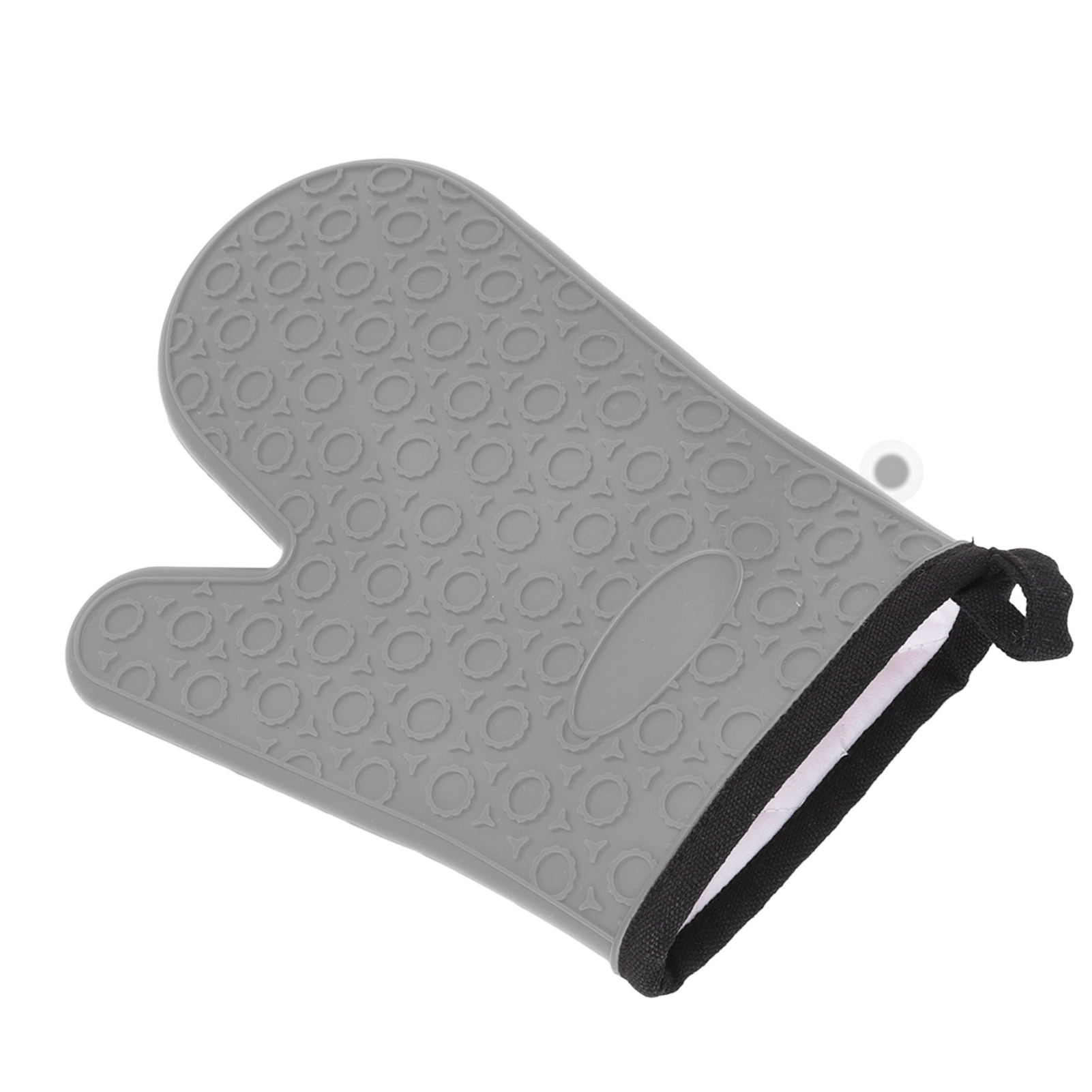 Grauer Silikon-küchenhandschuh, Hitzebeständig, Wasserdicht Und Rutschfest, Mit Baumwollfutter.