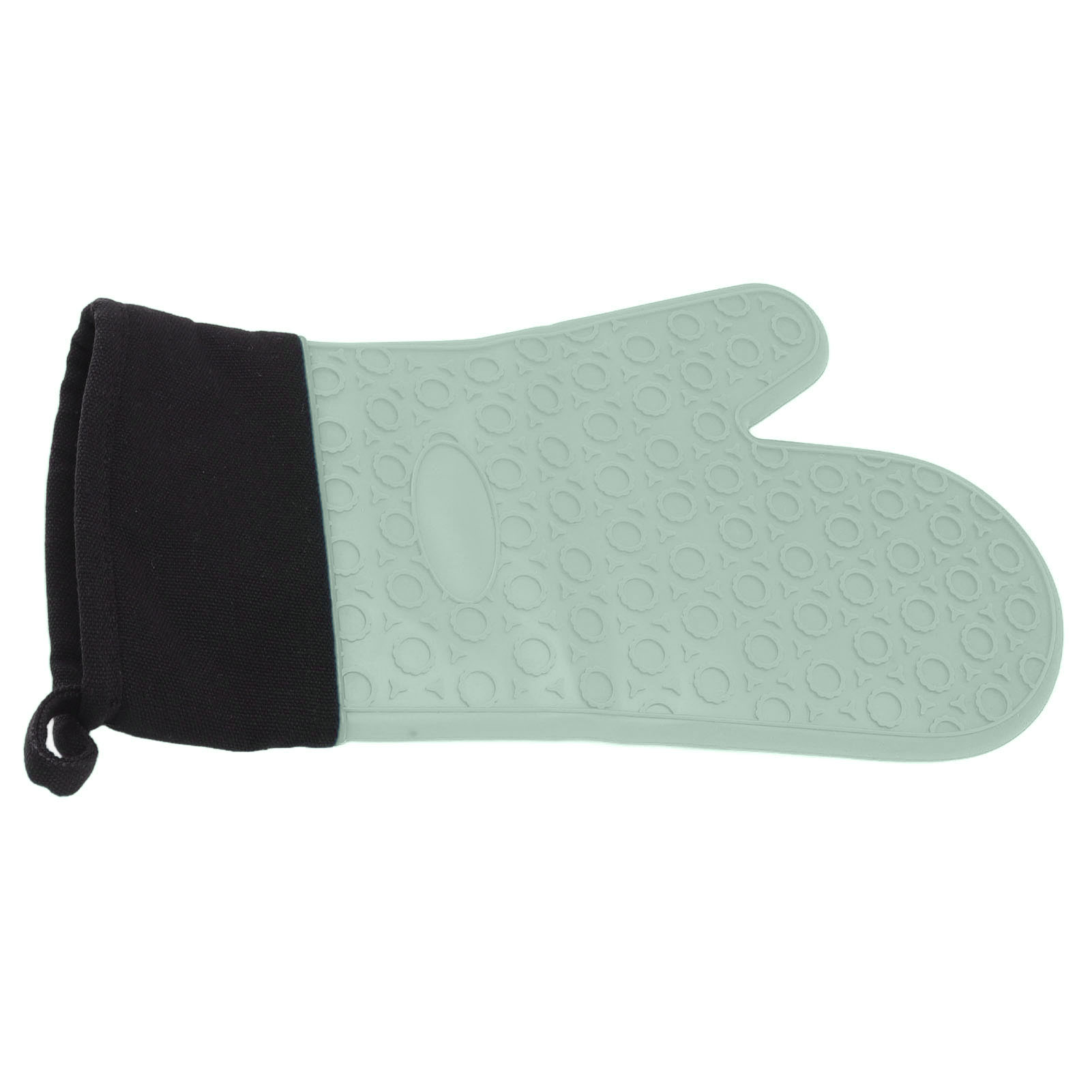 Rutschfeste Silikon-küchenhandschuhe, Hitzebeständig, 2 Finger, Grün.