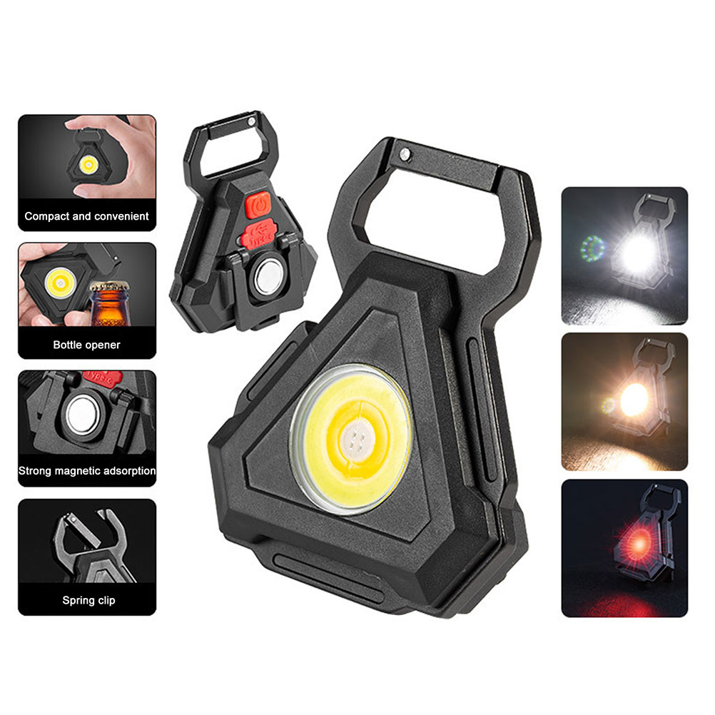 Kompakte Und Helle Cob-taschenlampe, Wiederaufladbar, Schlüsselanhänger, Mini-taschenlampe Mit Faltbarem Ständer Zum Angeln, Wandern Und Campen.
