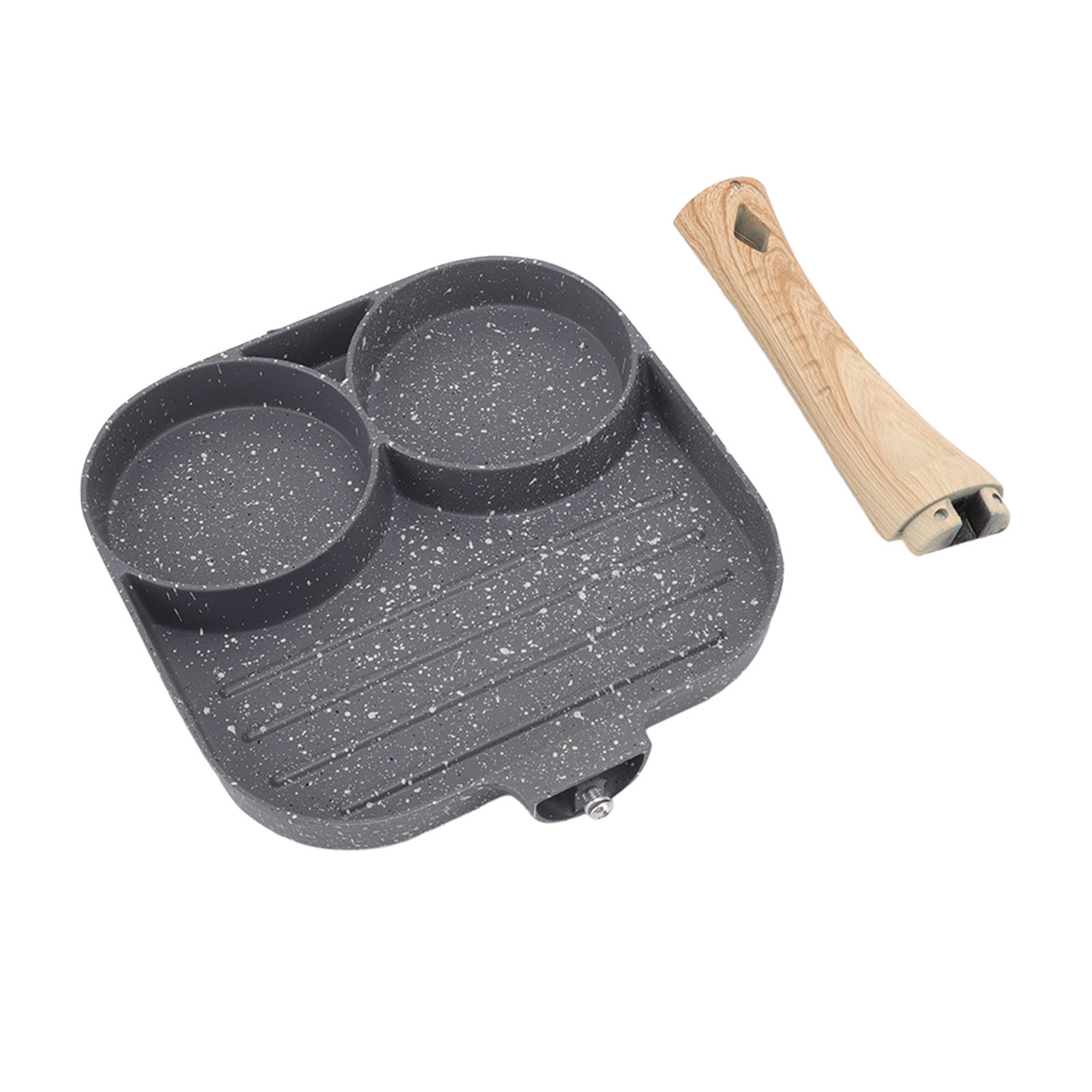 Antihaftbeschichtete Bratpfanne Mit 4 Mulden, Hitzebeständig, Ideal Für Omeletts, Pfannkuchen Und Hamburger. Geeignet Für Gas- Und Induktionsherde. Farbe: Schwarz.