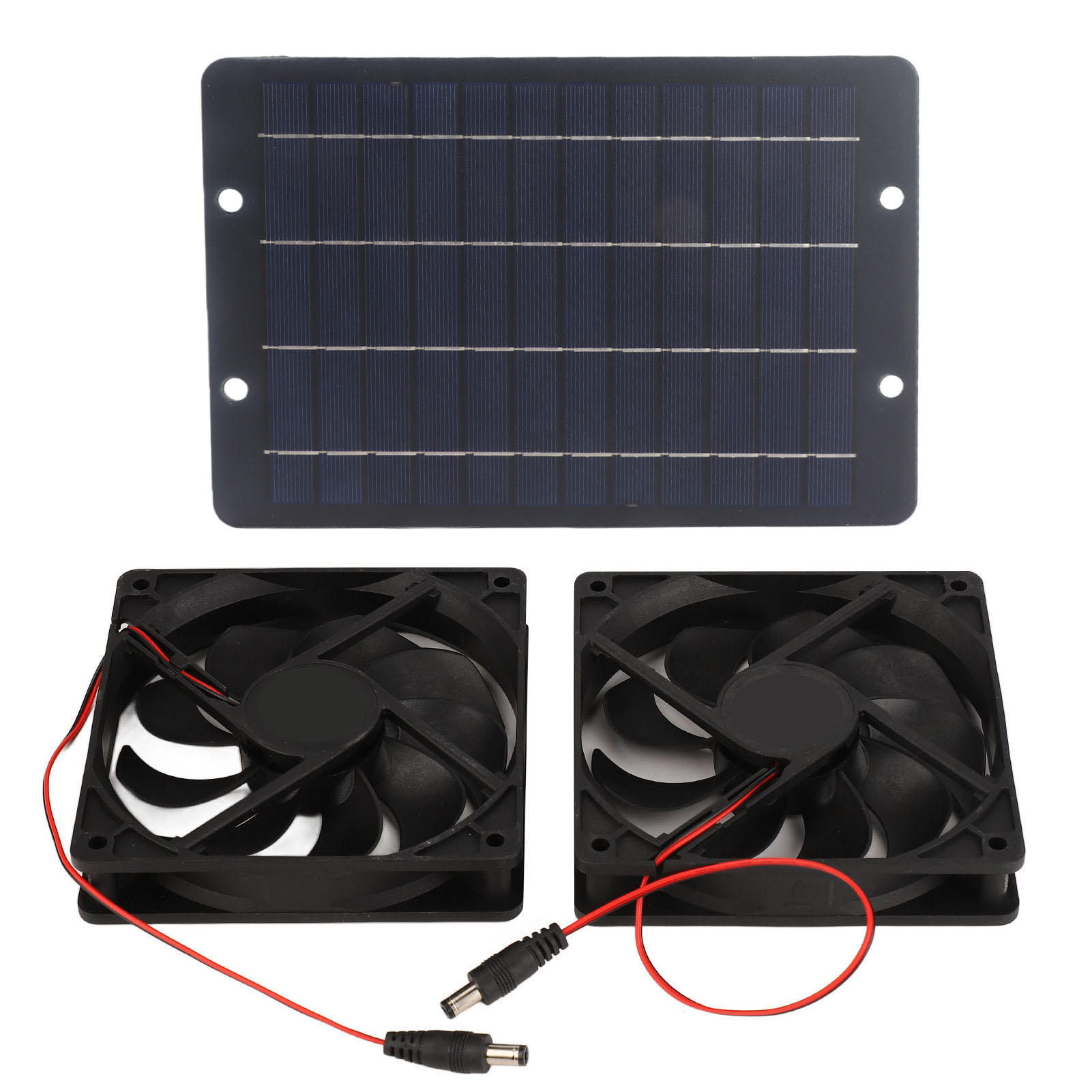 Tragbarer, Mit Zwei Solarpanels Betriebener Ventilator, Silikon, 10w, 12v, 2a, Für Hühnerstall, Gewächshaus, Wohnmobil Oder Auto.