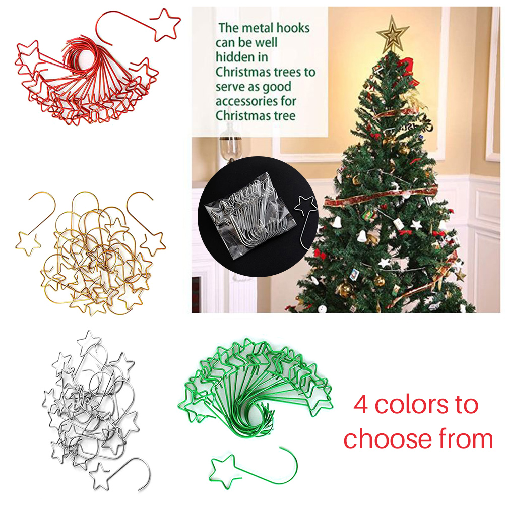 Weihnachtsdekoration Für Zuhause – Sternförmiger Edelstahlhaken Für Weihnachtsblumen – Robuster Und Langlebiger Christbaumschmuck