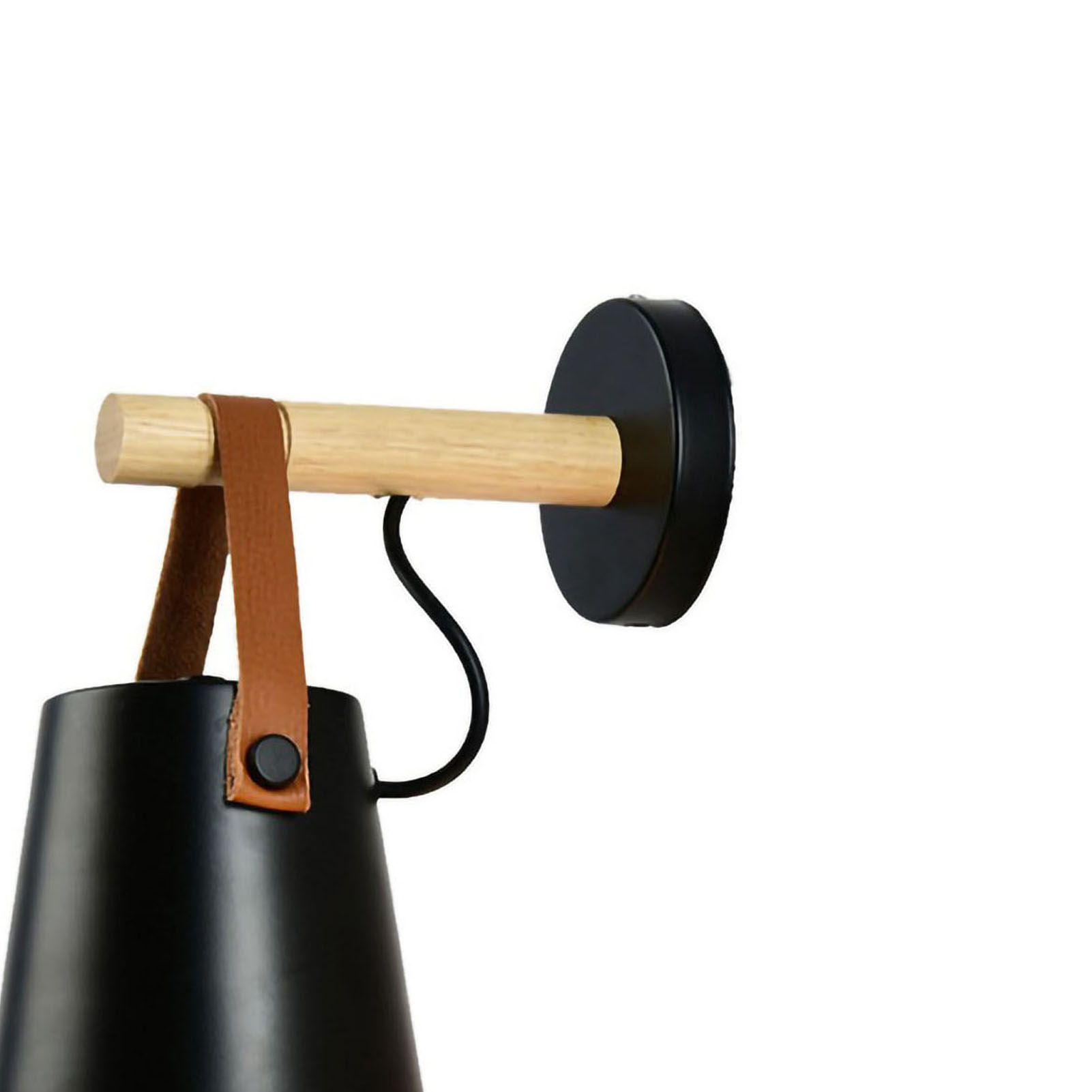 Wandleuchte Aus Holz, Moderner Und Minimalistischer Stil, Schwarze Nachttischlampe, Ideal Für Flur Oder Nachttisch.