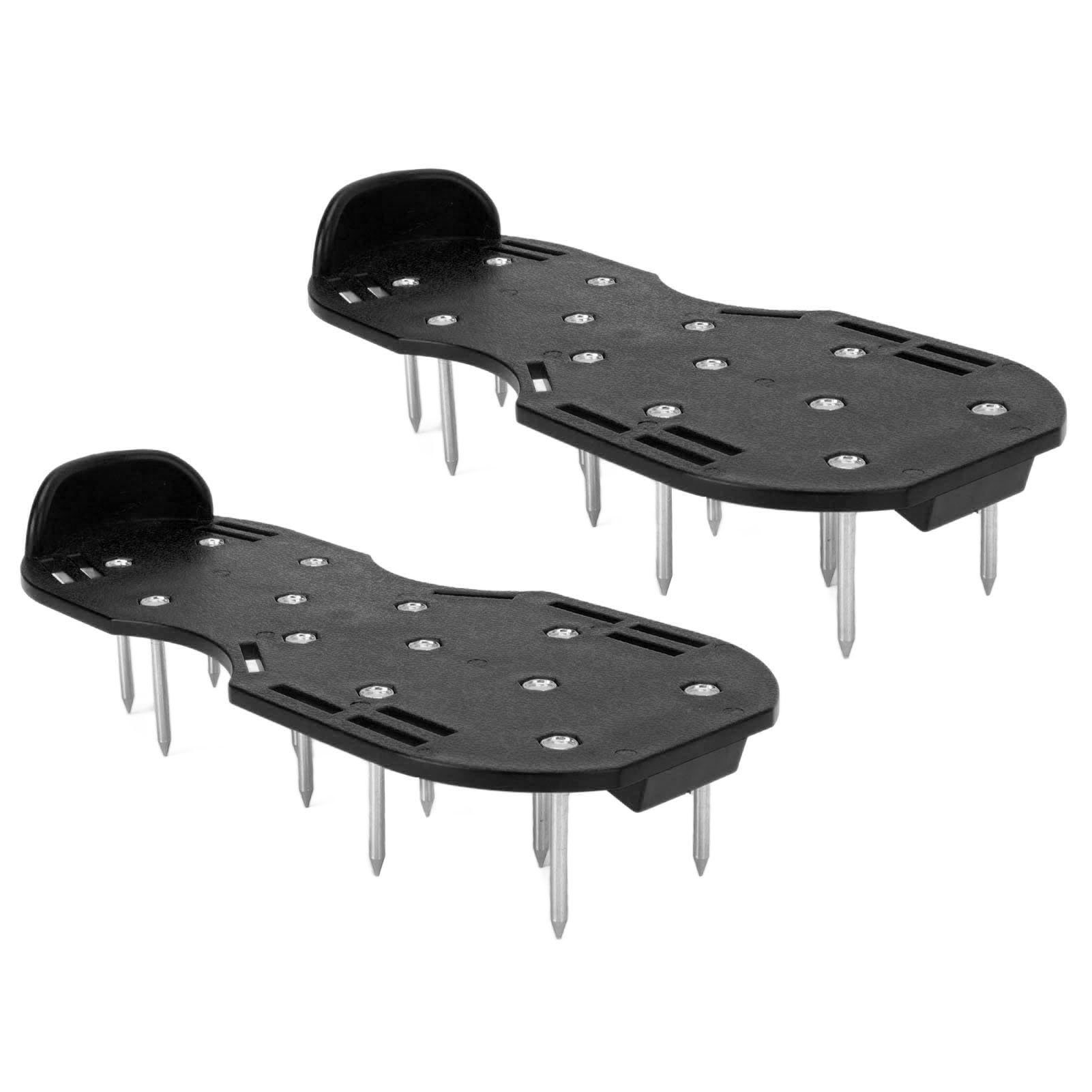 Schwarze Rasenschuhe Mit Spikes Und Dreieckiger Schnalle, Für Gartenlüfter Und Vertikutierer