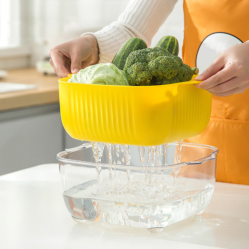 Doppellagiges Küchensieb Mit Niedlicher Kleiner Gelber Ente, Dickes Und Sicheres, Herausnehmbares Sieb Für Die Küche, Große Größe.