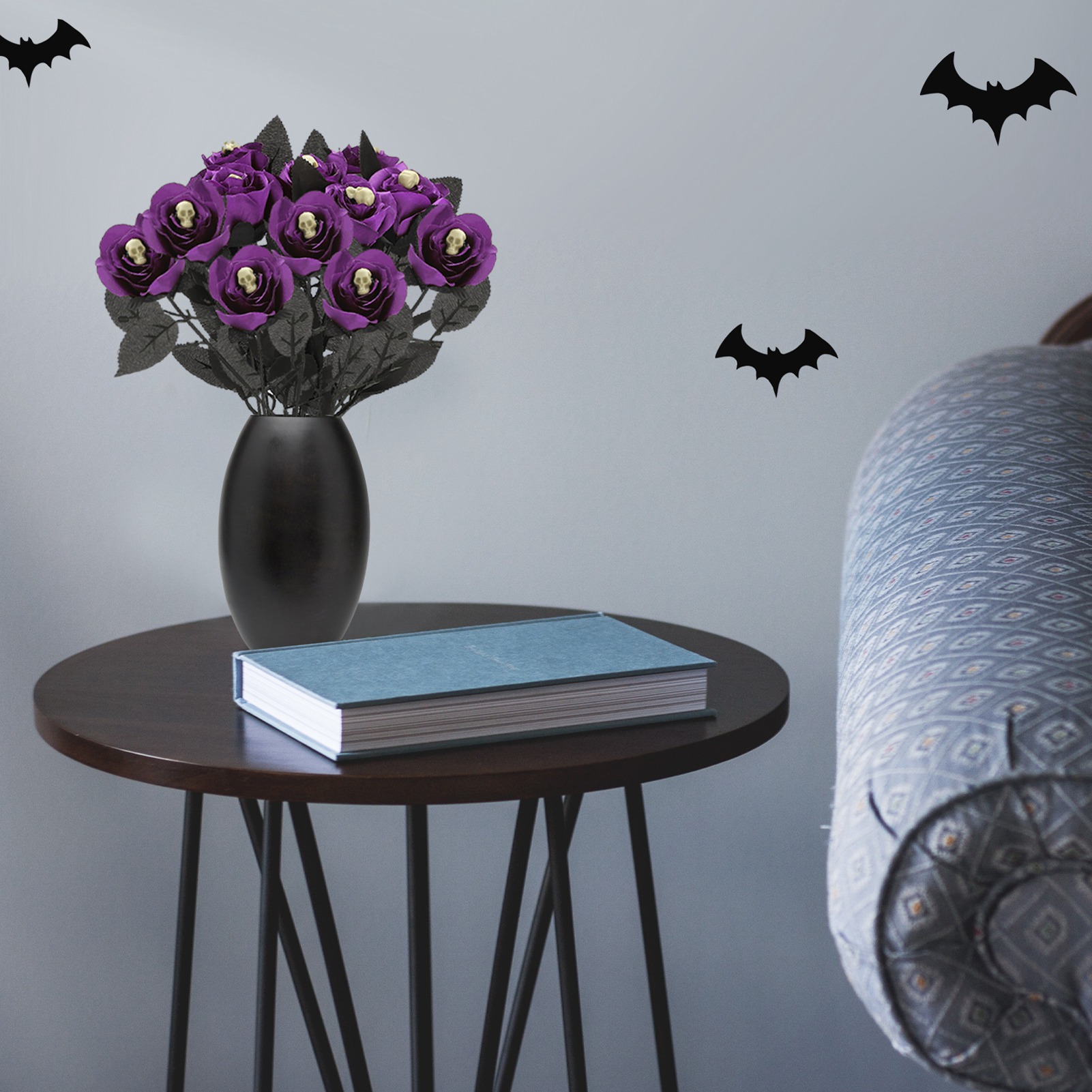 Realistische, Dekorative Und Flexible Künstliche Rose Mit Totenkopf, Perfekt Für Eine Halloween-party.