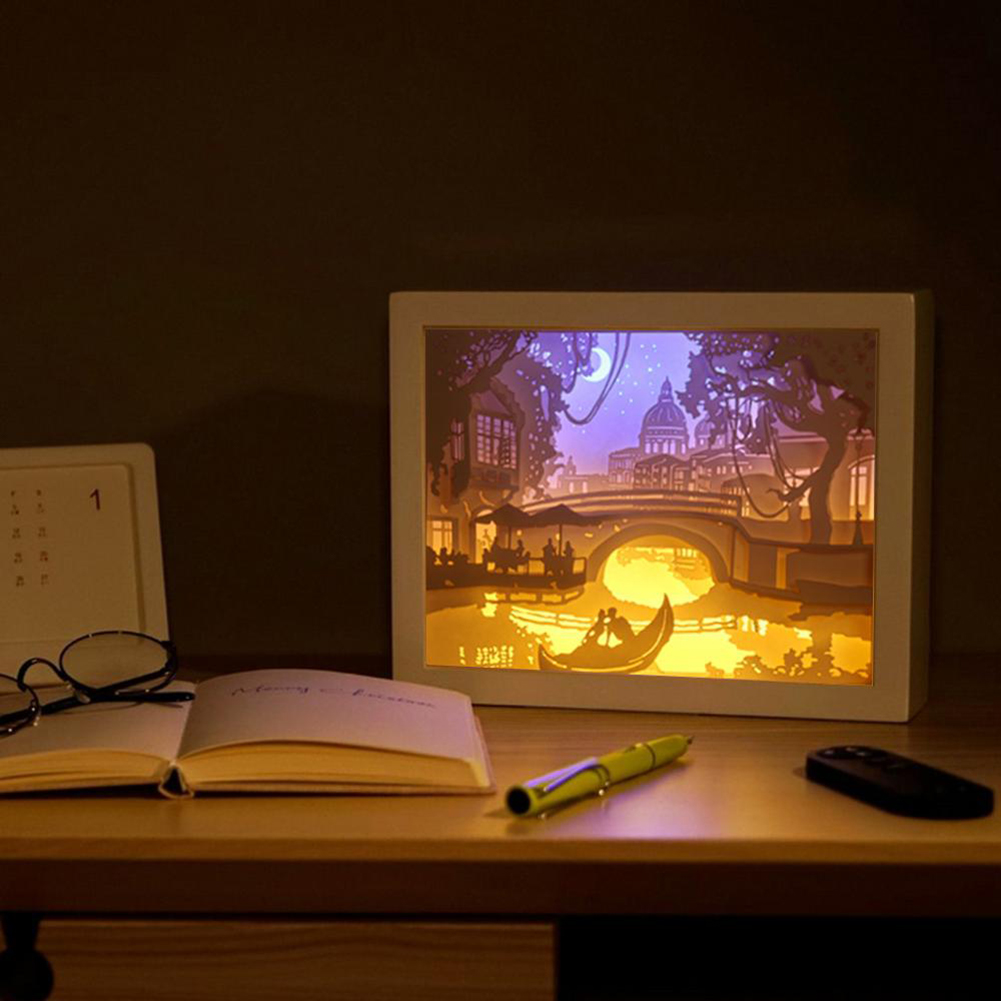 Leuchtkasten Aus Papier, 3d-led-lampe Aus Papier, Dekoratives Nachtlicht, Dekorative Led-tischlampe