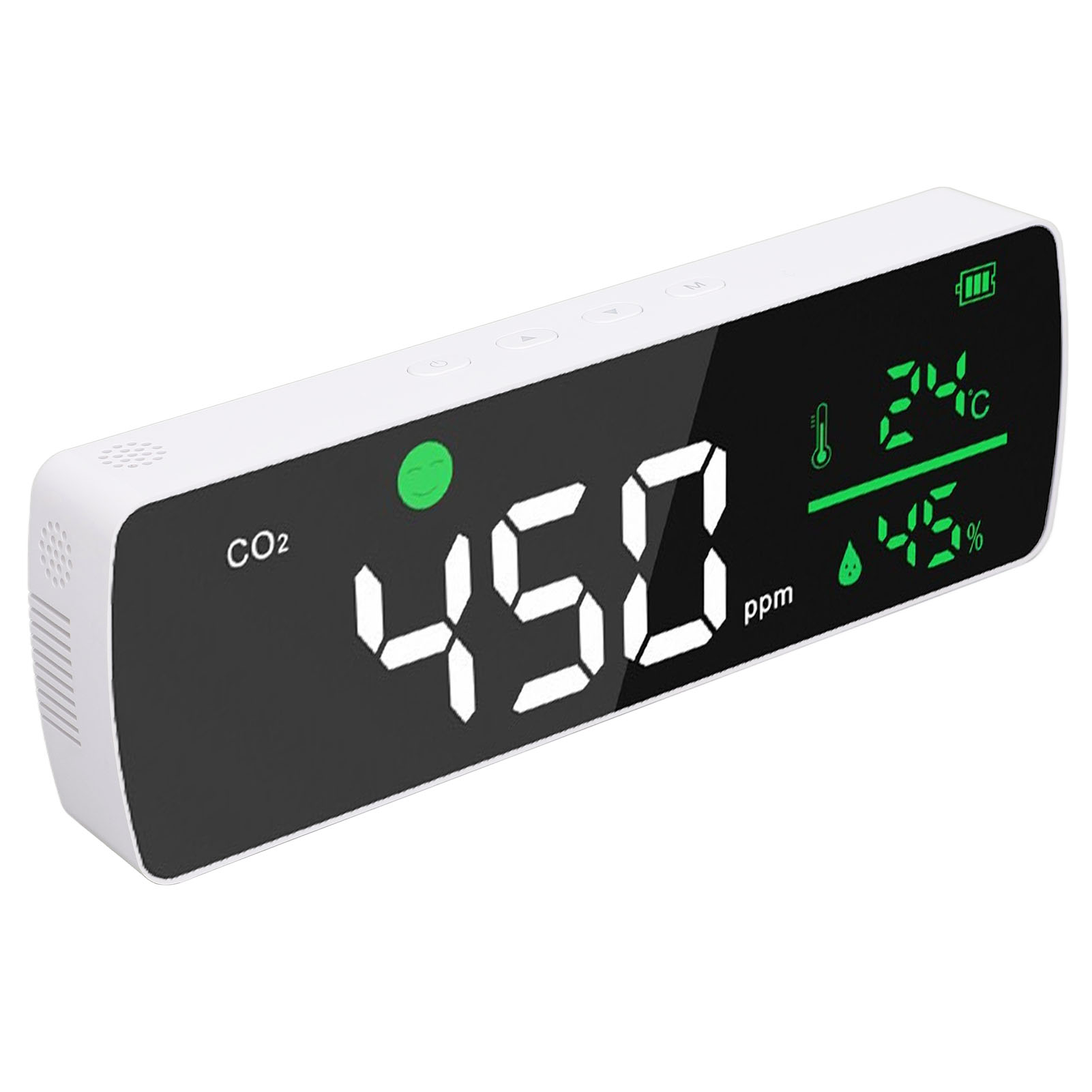 Co2-monitor Ferninfrarot 400 Bis 5000 Ppm Genaue Messung -10 °c Bis 50 °c Mit Usb-ladefunktion Für Räume Und Büros