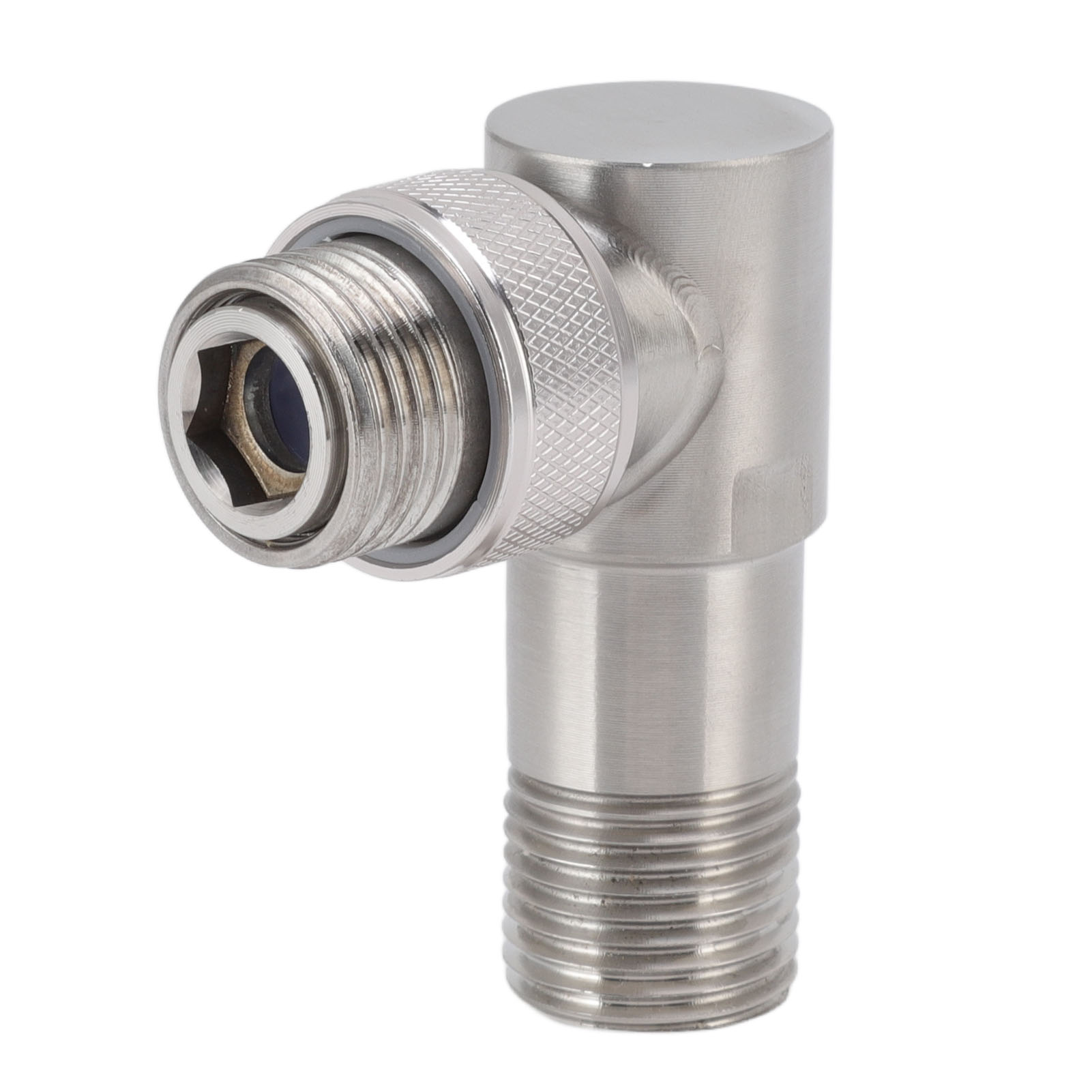 G1/2 Eckabsperrventil Mit Außengewinde Aus Edelstahl 304, 1 Einlass, 2 Auslässe, Integriertes Design, Automatisches Wasserabsperrventil Für Toiletten, Integrierter Ein/aus-schalter.